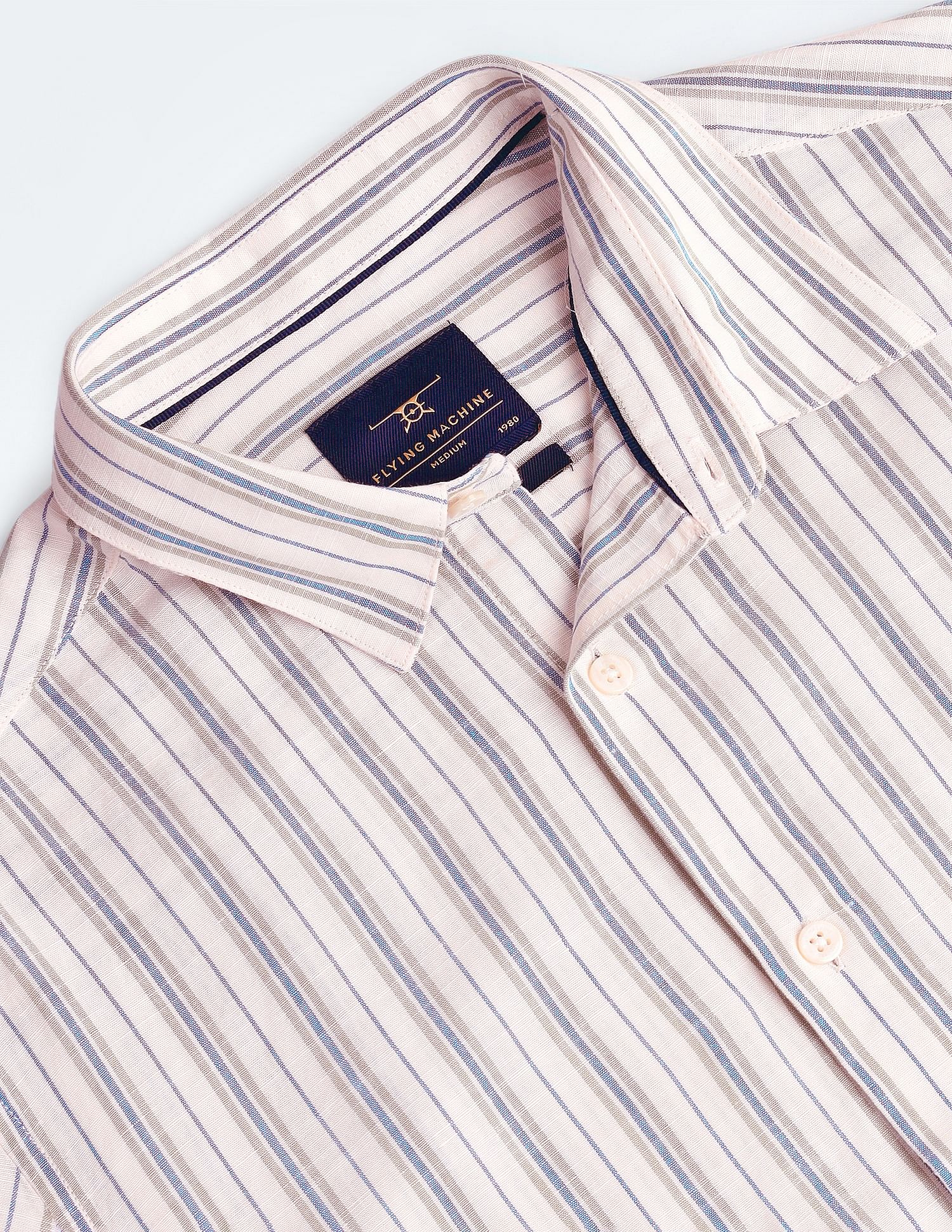 Flying Machine Tencel Hemp Cotton Stripe Shirt