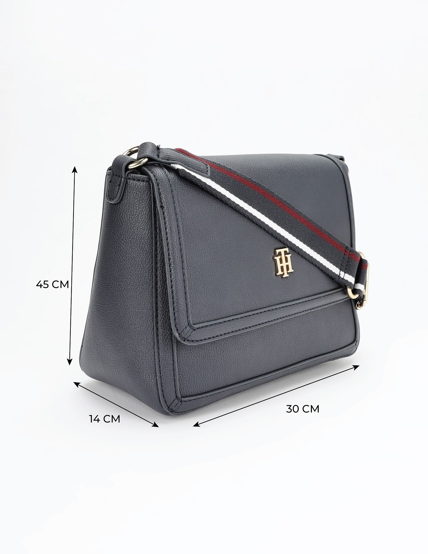 Tommy Hilfiger Solid Blue Pu Sling Bag