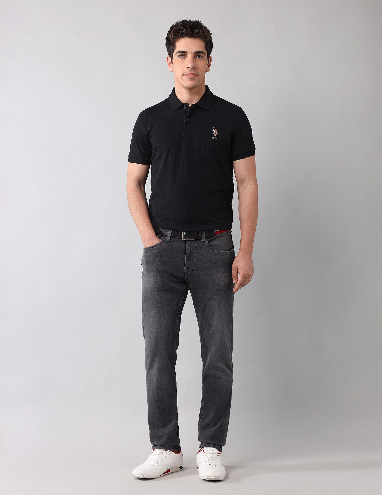 U.S. Polo Assn. Denim Co. Muscle Fit Black Label Polo Shirt