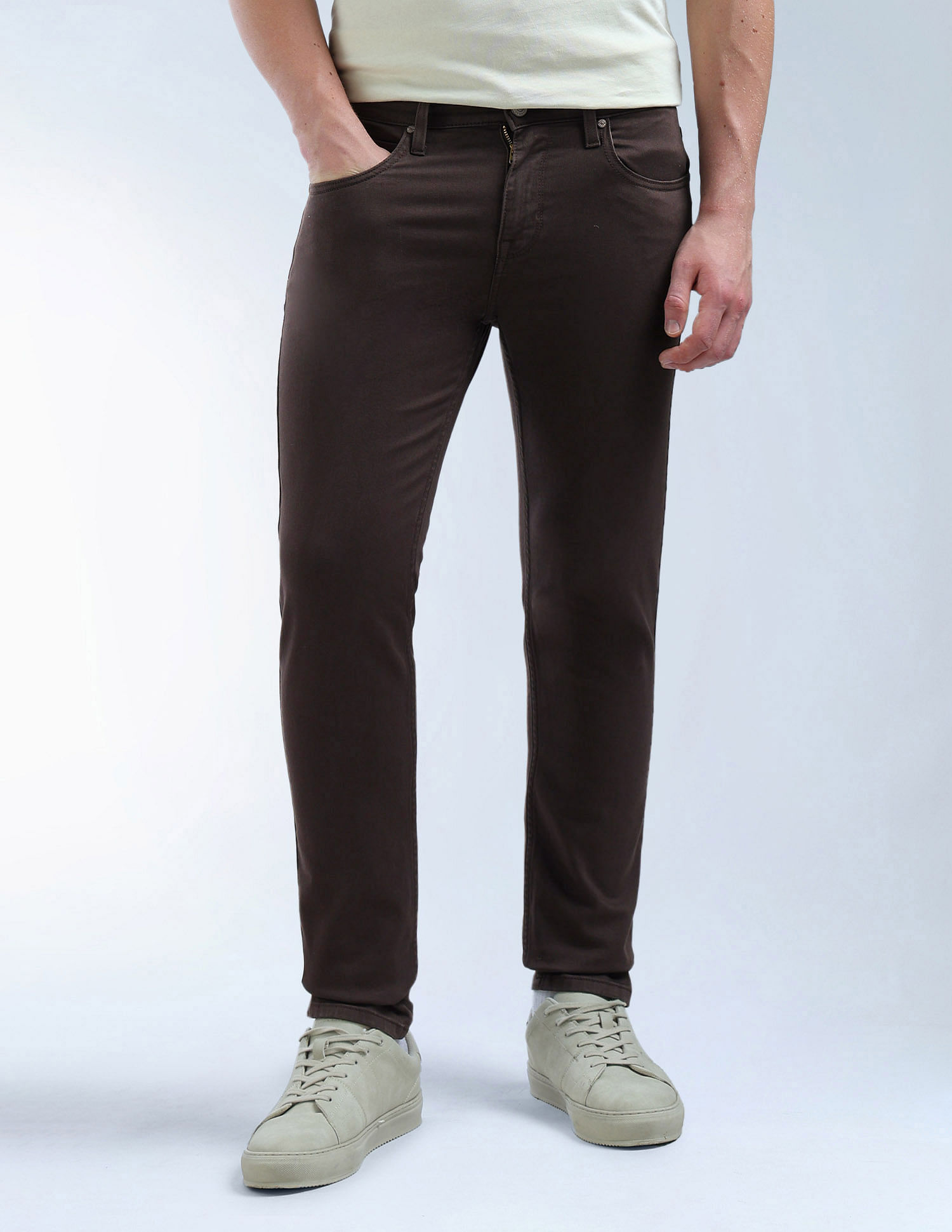 Flying Machine Slash Slim-Tapered Fit Mid Rise Jeans