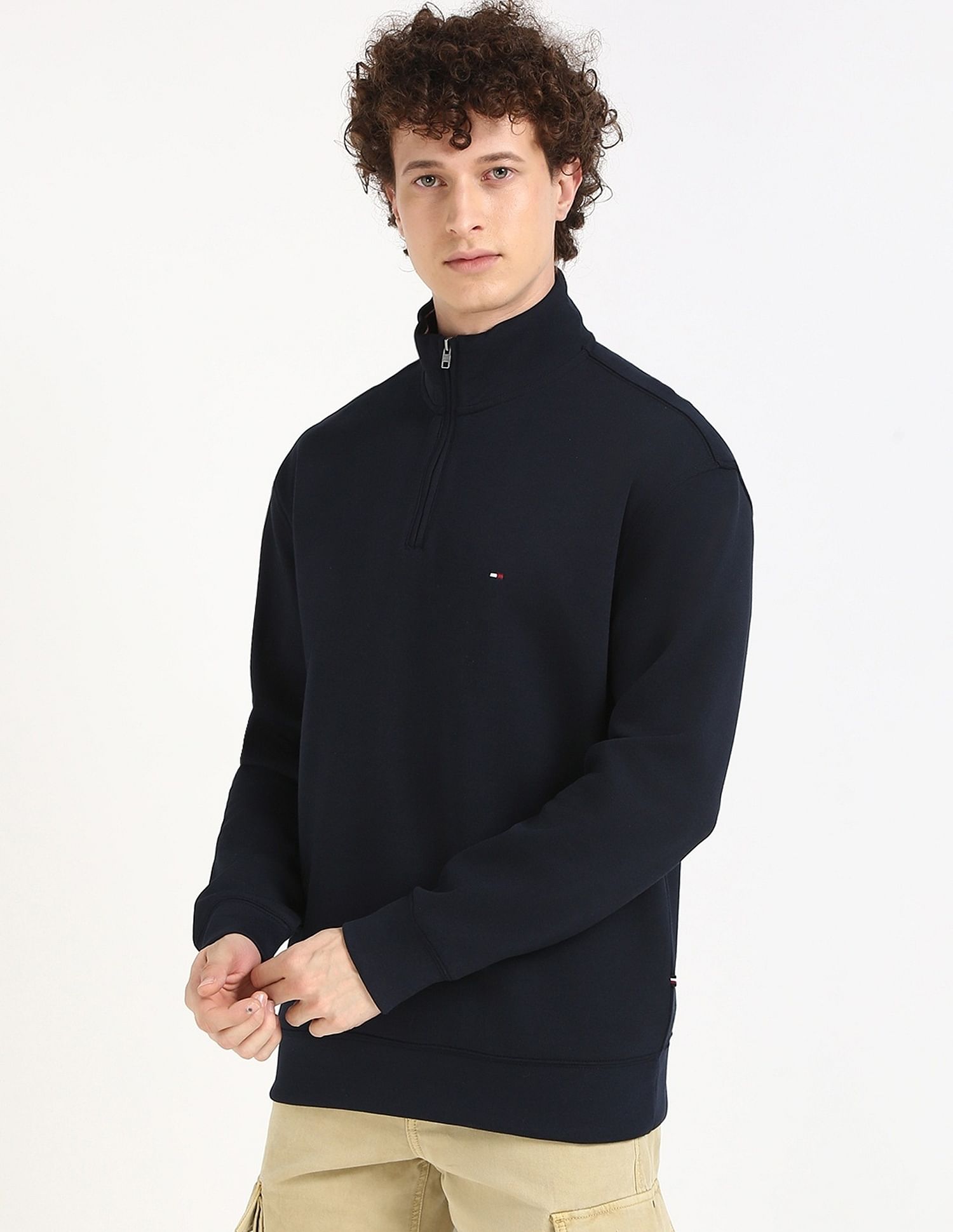 Tommy Hilfiger Solid Regular-Fit Cotton Sweatshirt