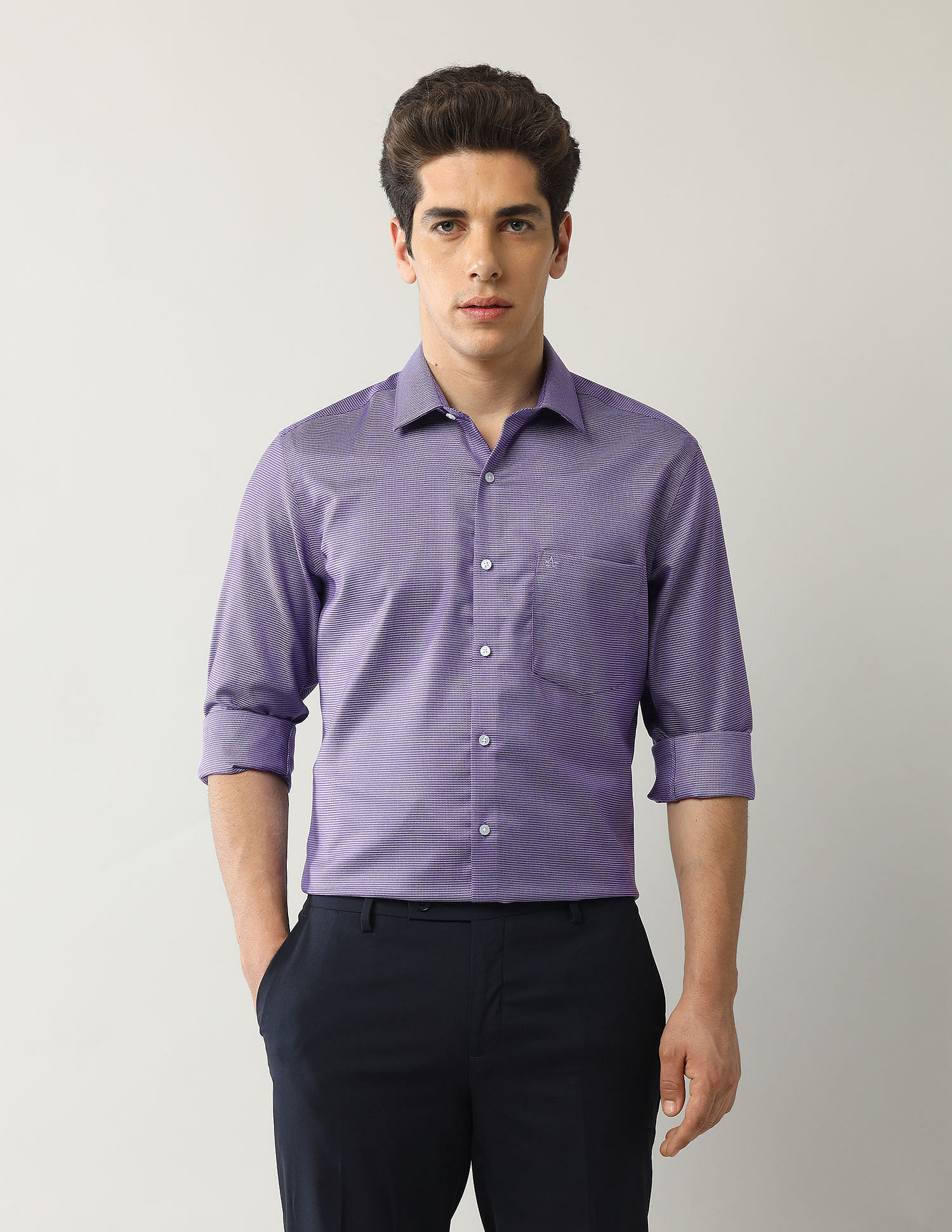 Arrow Textured Liberty Classic Fit Autopress Shirt