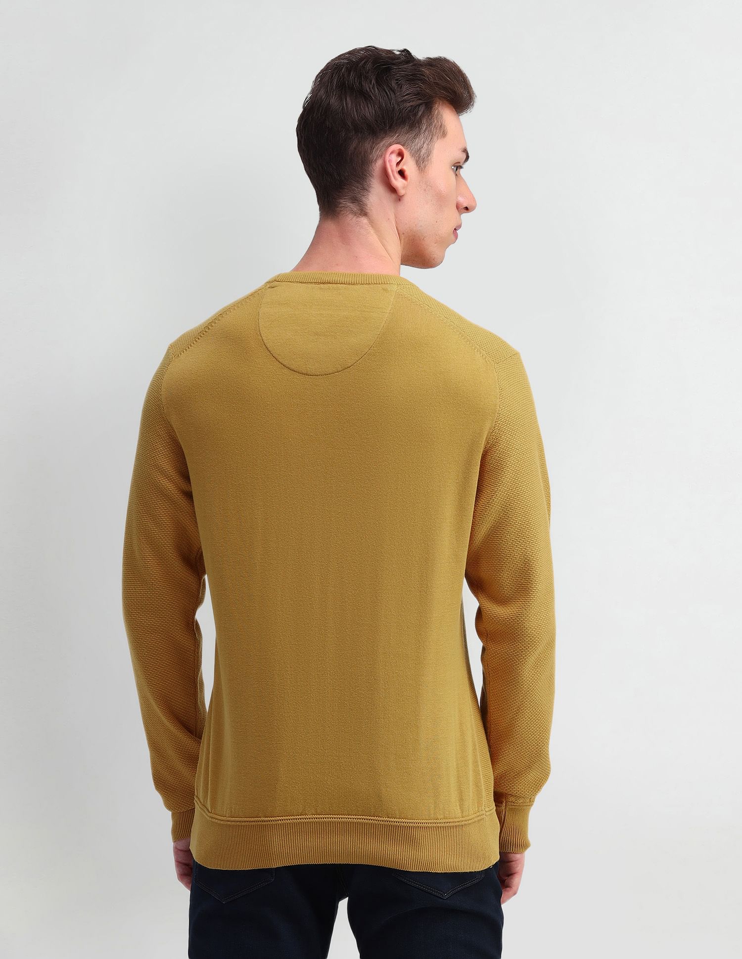 Arrow Sport Crew Neck Textured Sweater