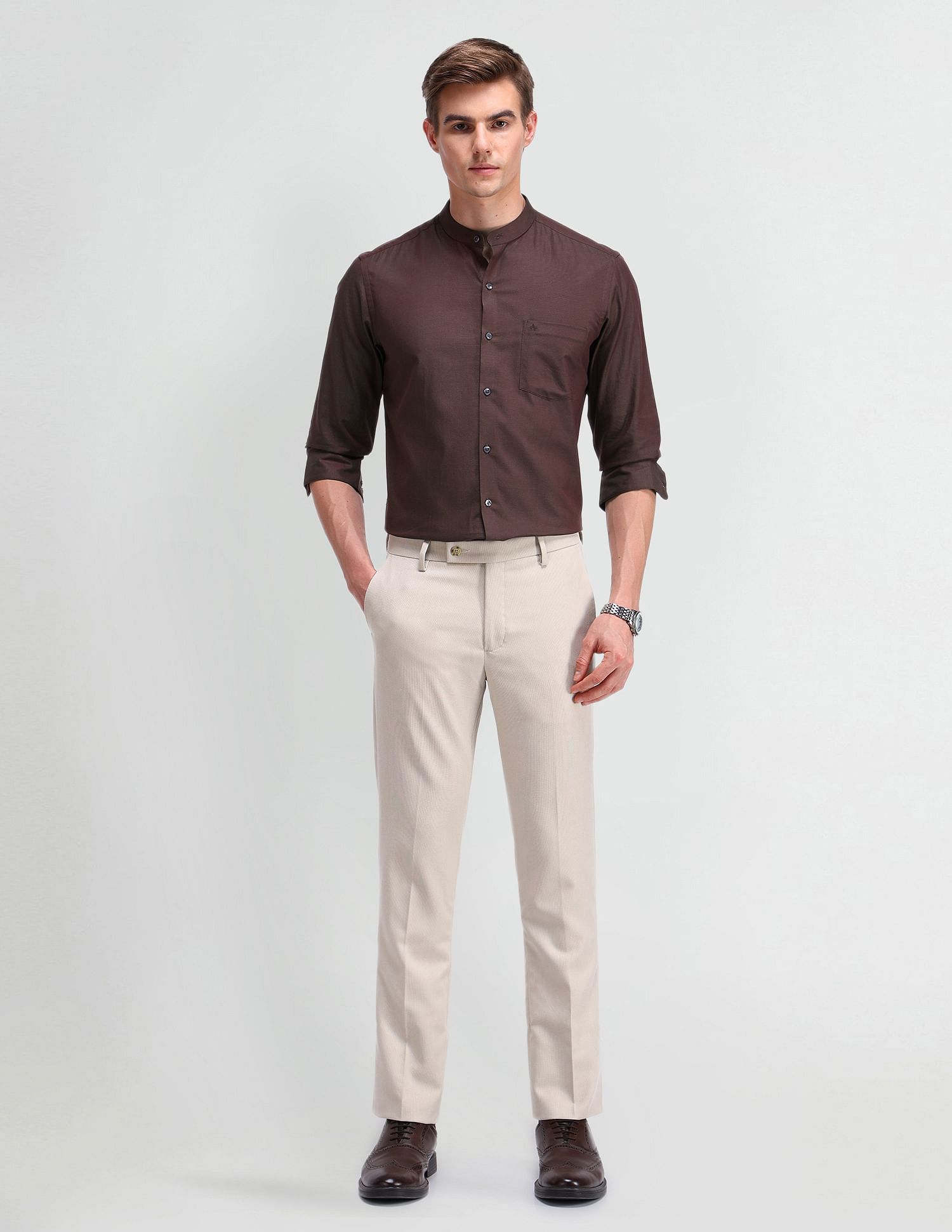 Arrow Manhattan Slim Fit Textured Shirt