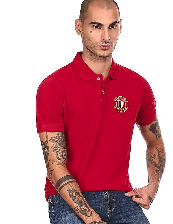 Arrow Sports Solid Cotton Pique Polo Shirt