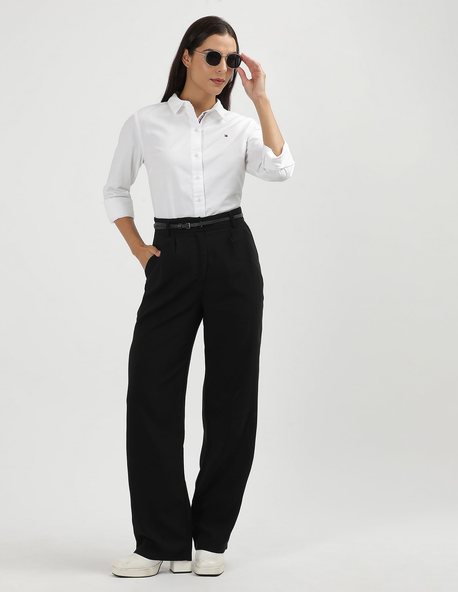Tommy Hilfiger Solid Oxford Relaxed Fit Shirt