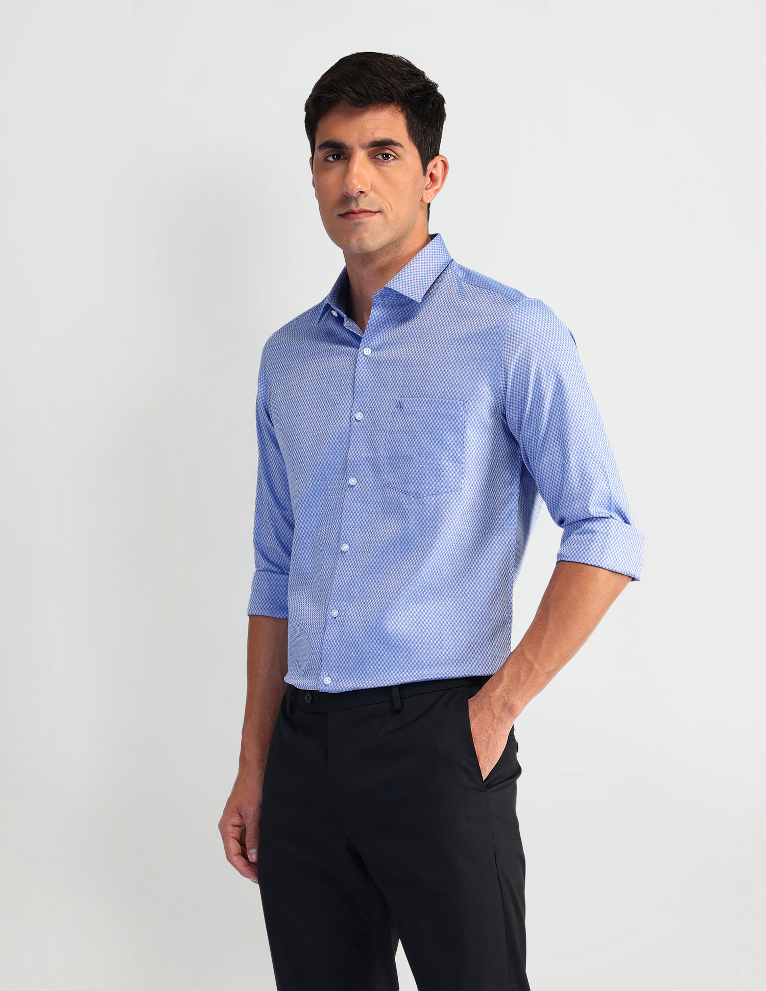 Arrow Geometric Patterned Twill Shirt