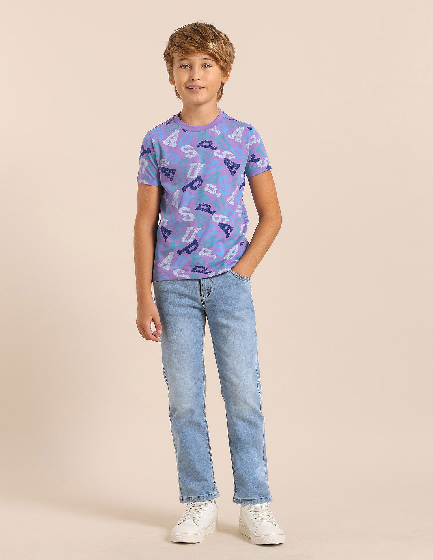 U.S. Polo Assn. Kids Boys Brand Printed Regular Fit T-Shirt