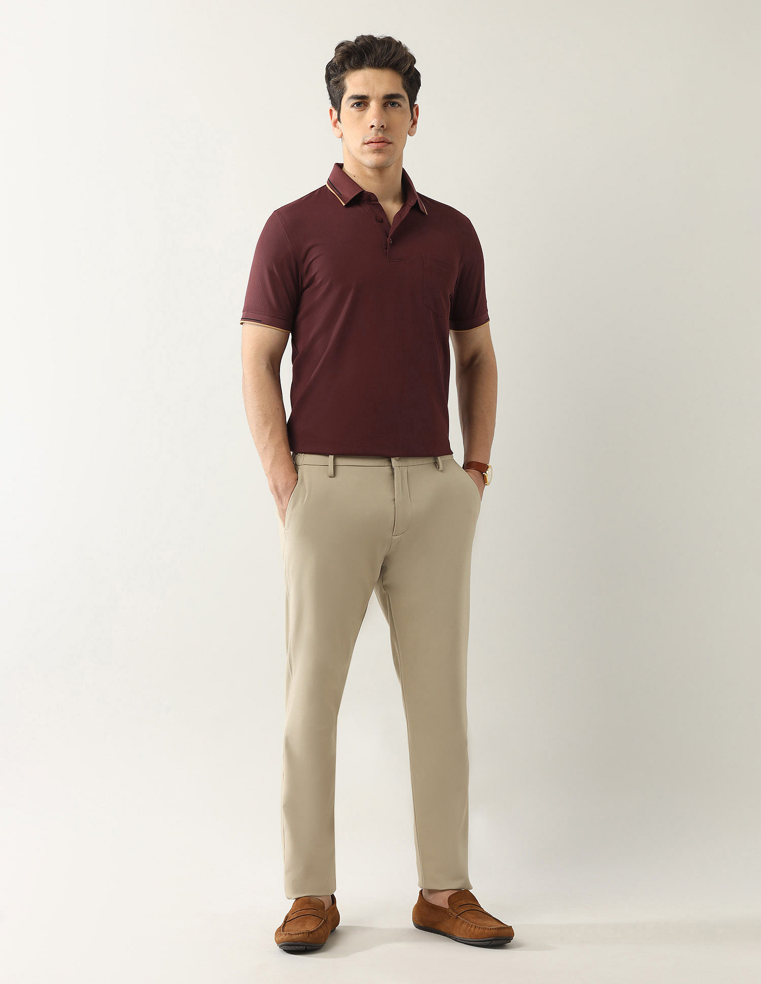 Arrow Solid Regular Fit Polo Shirt