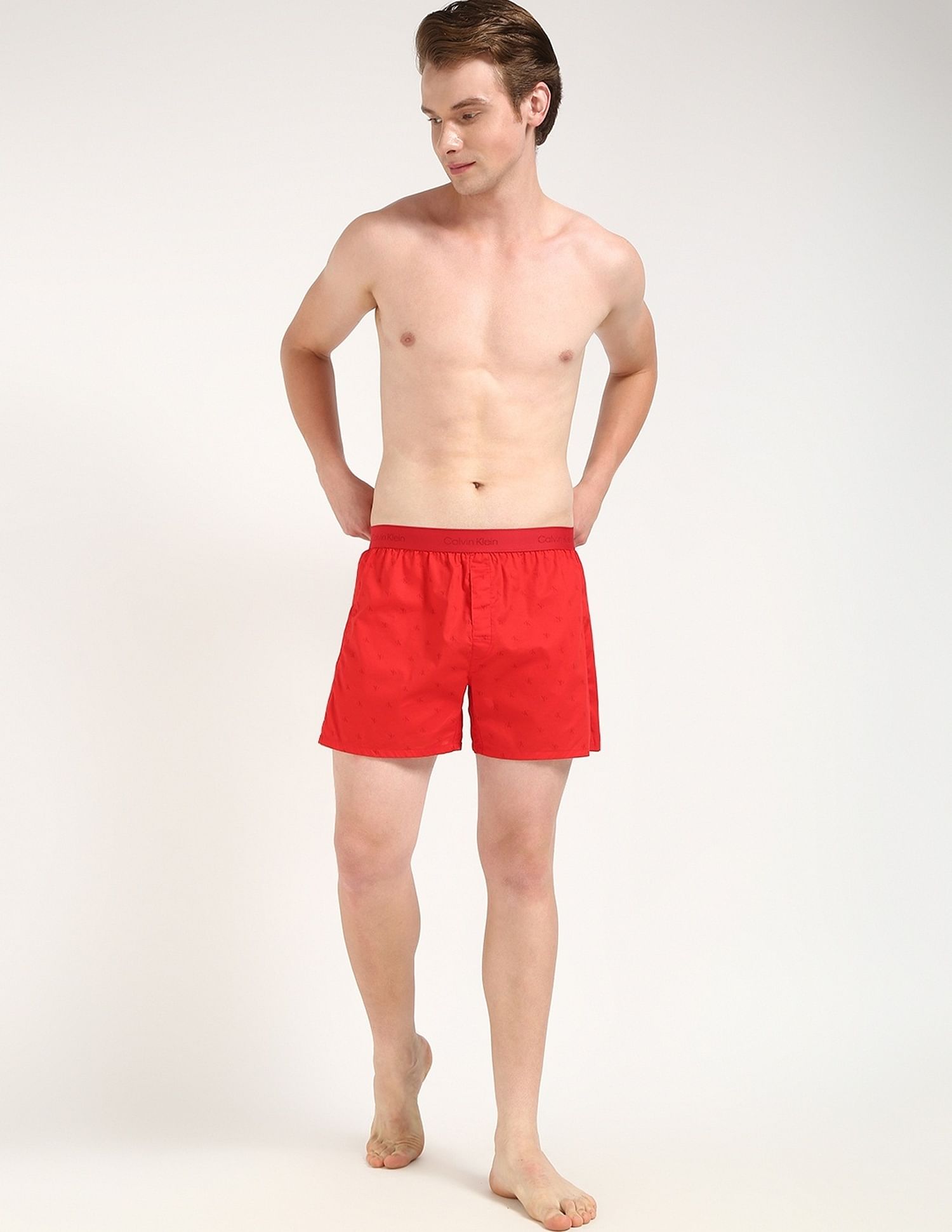 Calvin Klein Underwear Solid Red Cotton Boxers