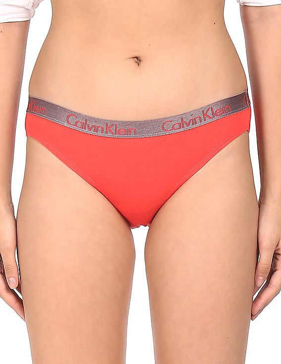 Buy Calvin Klein Underwear Women Assorted Mid Rise Solid Bikini Panties -  Pack Of 3 