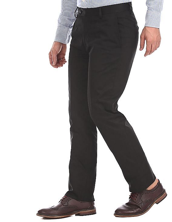 Buy Park Avenue Men Black Tapered Fit Self Design Regular Trousers   Trousers for Men 7084535  Myntra