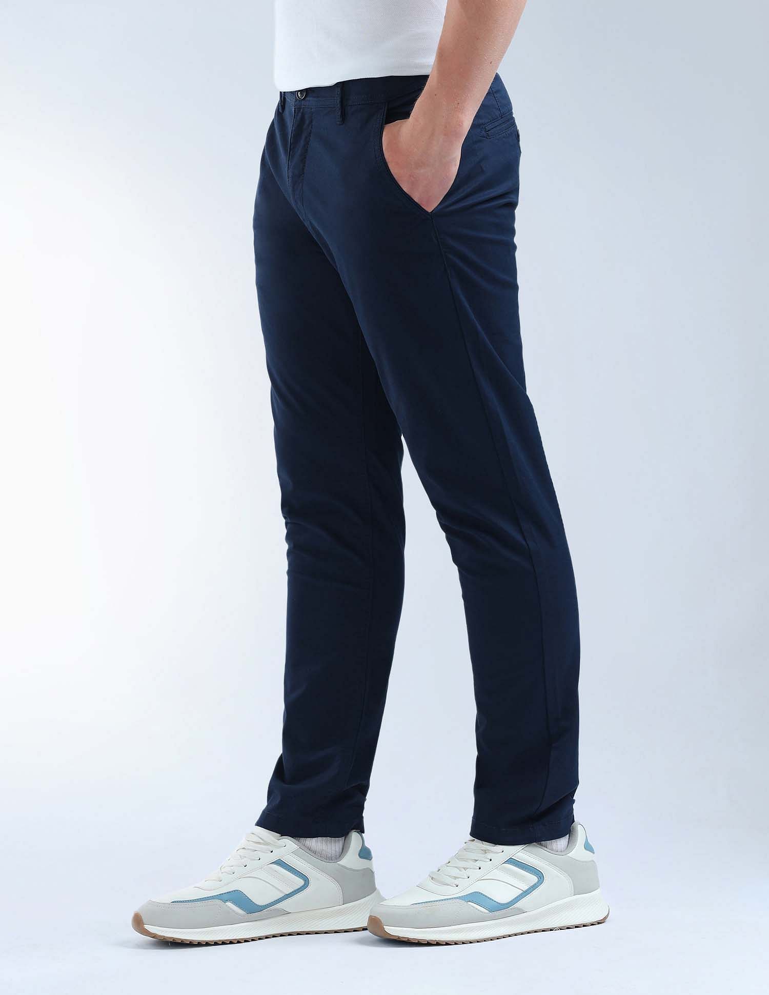 Flying Machine Mid Rise Slash Slim Tapered Fit Trouser