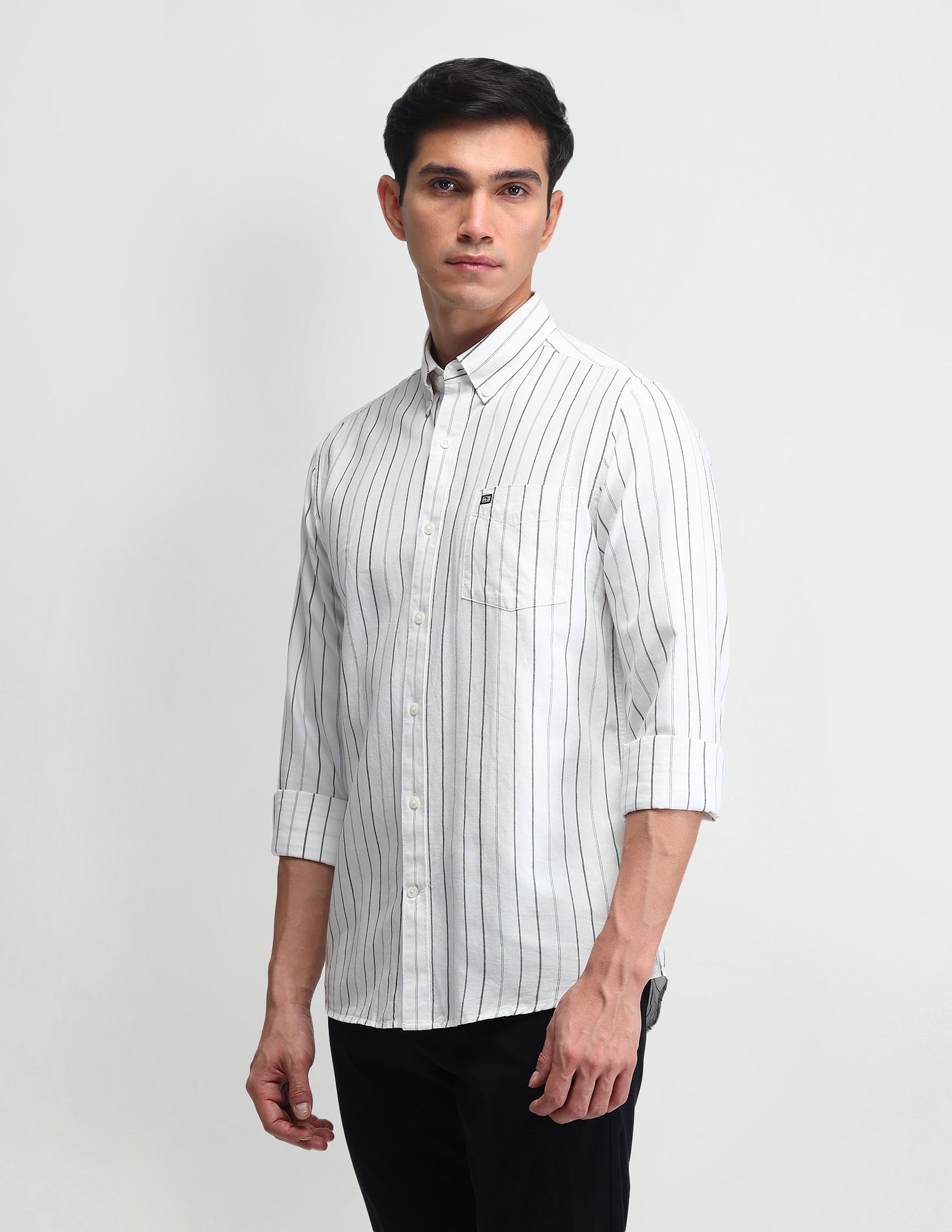 Arrow Sport Vertical Striped Slim Fit Shirt