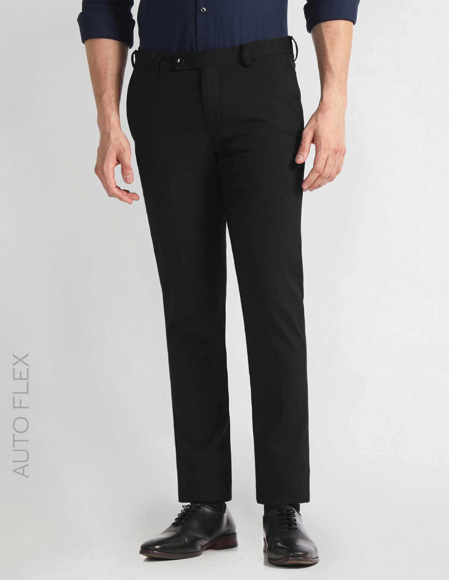 Buy Arrow Sports Auto Flex Solid Casual Trousers Online