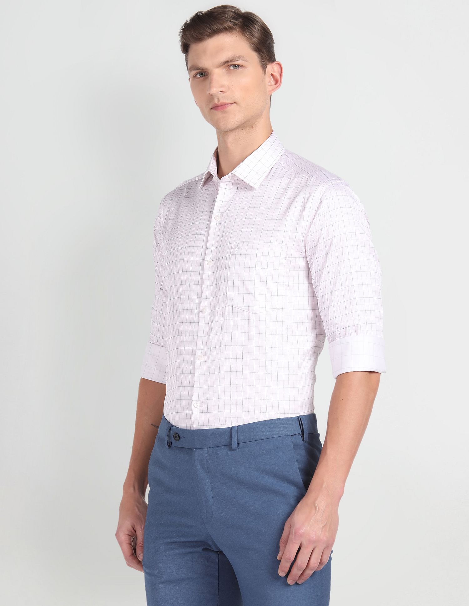 Arrow Graph Check Manhattan Slim Fit Shirt