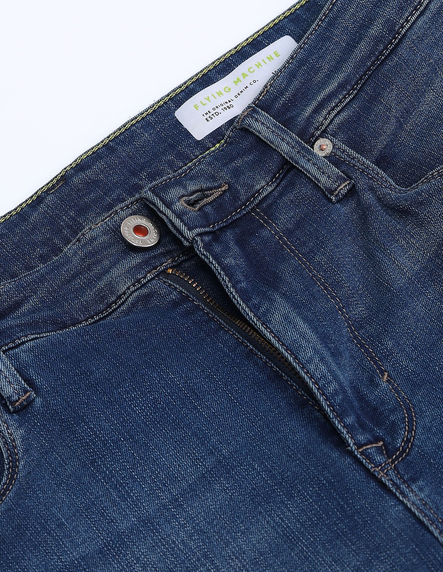Flying Machine Mid Rise Slash Slim Tapered Fit Jeans