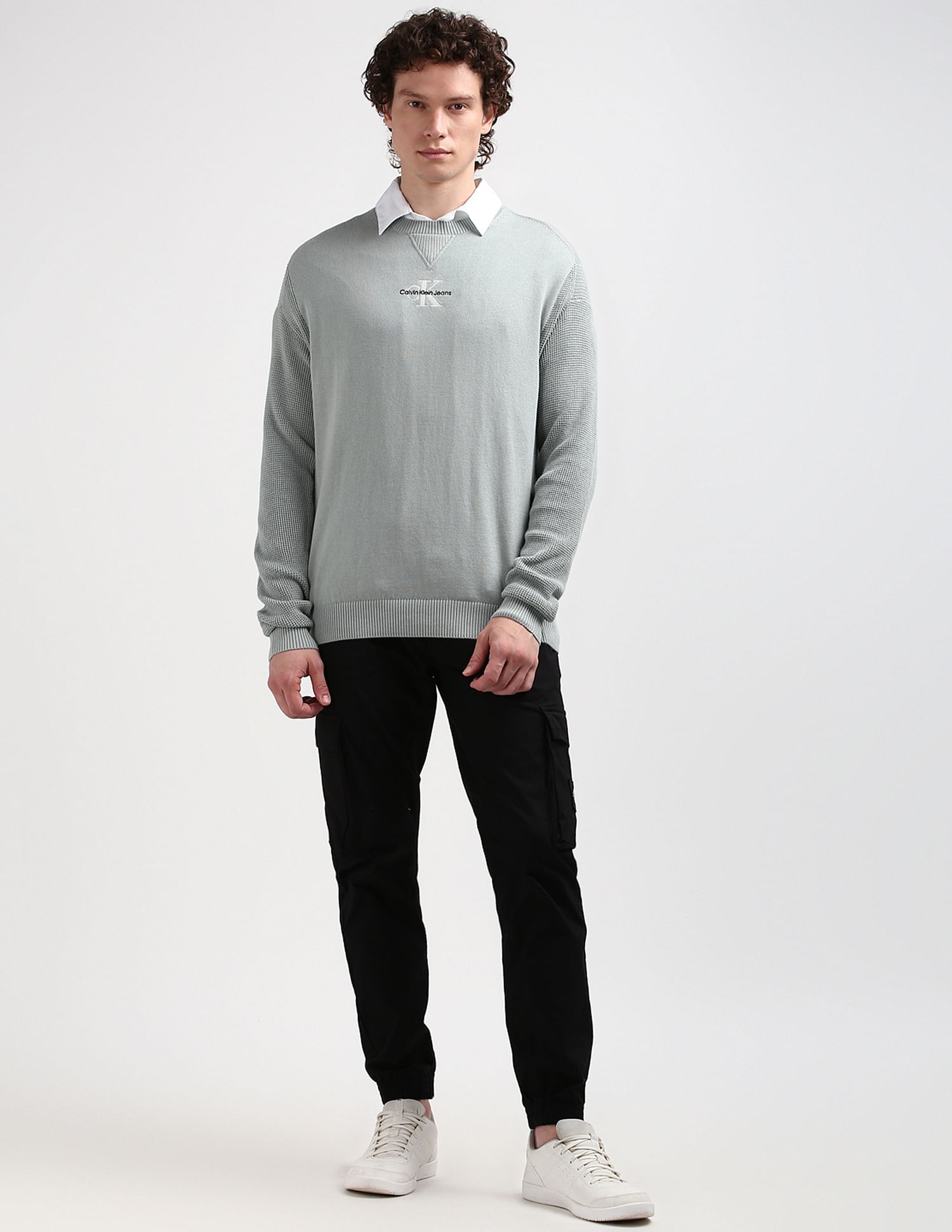 Calvin Klein Transitional Cotton Monogram Sweater