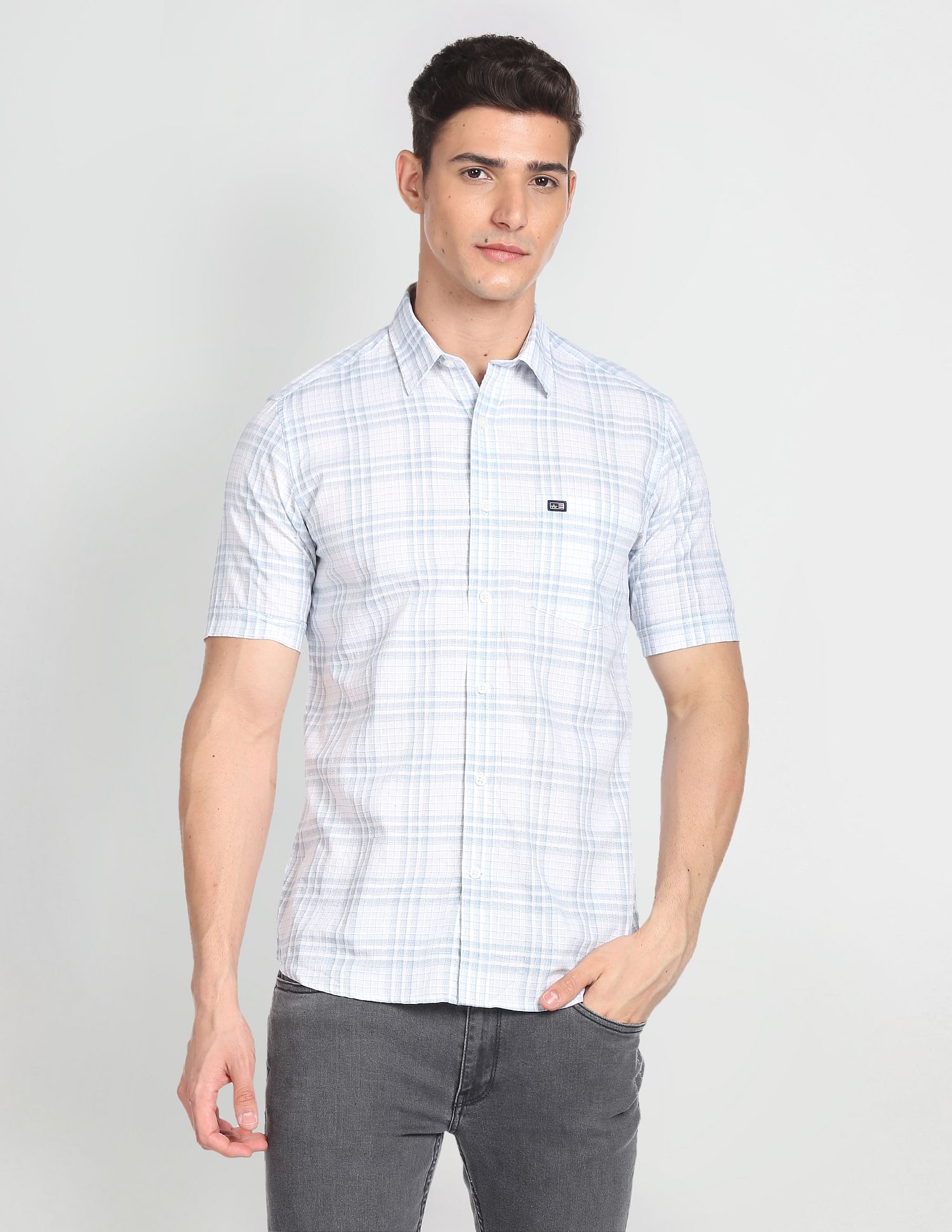 Arrow Sports Graph Check Manhattan Slim Fit Shirt