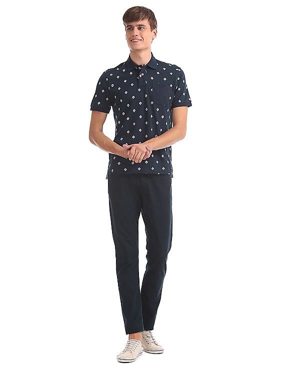 Aeropostale Printed Pocket Polo Shirt