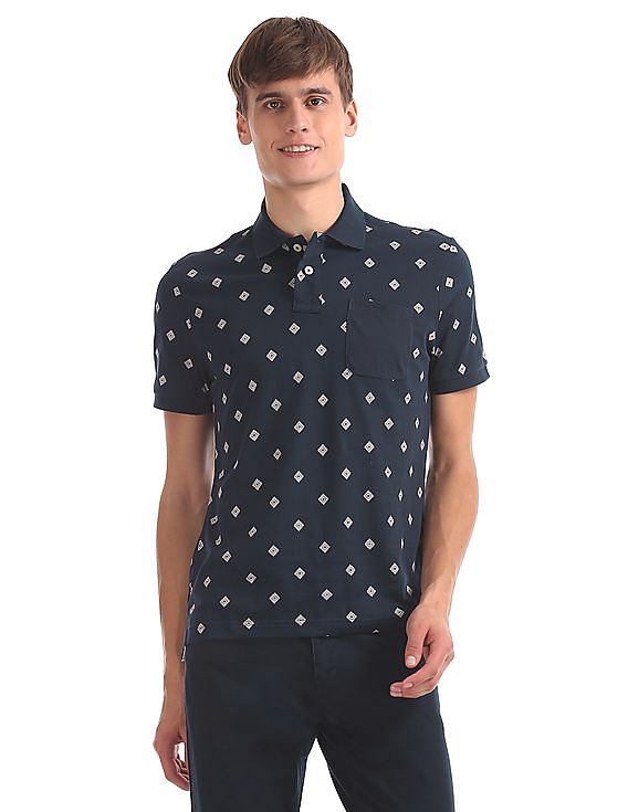 Aeropostale Printed Pocket Polo Shirt