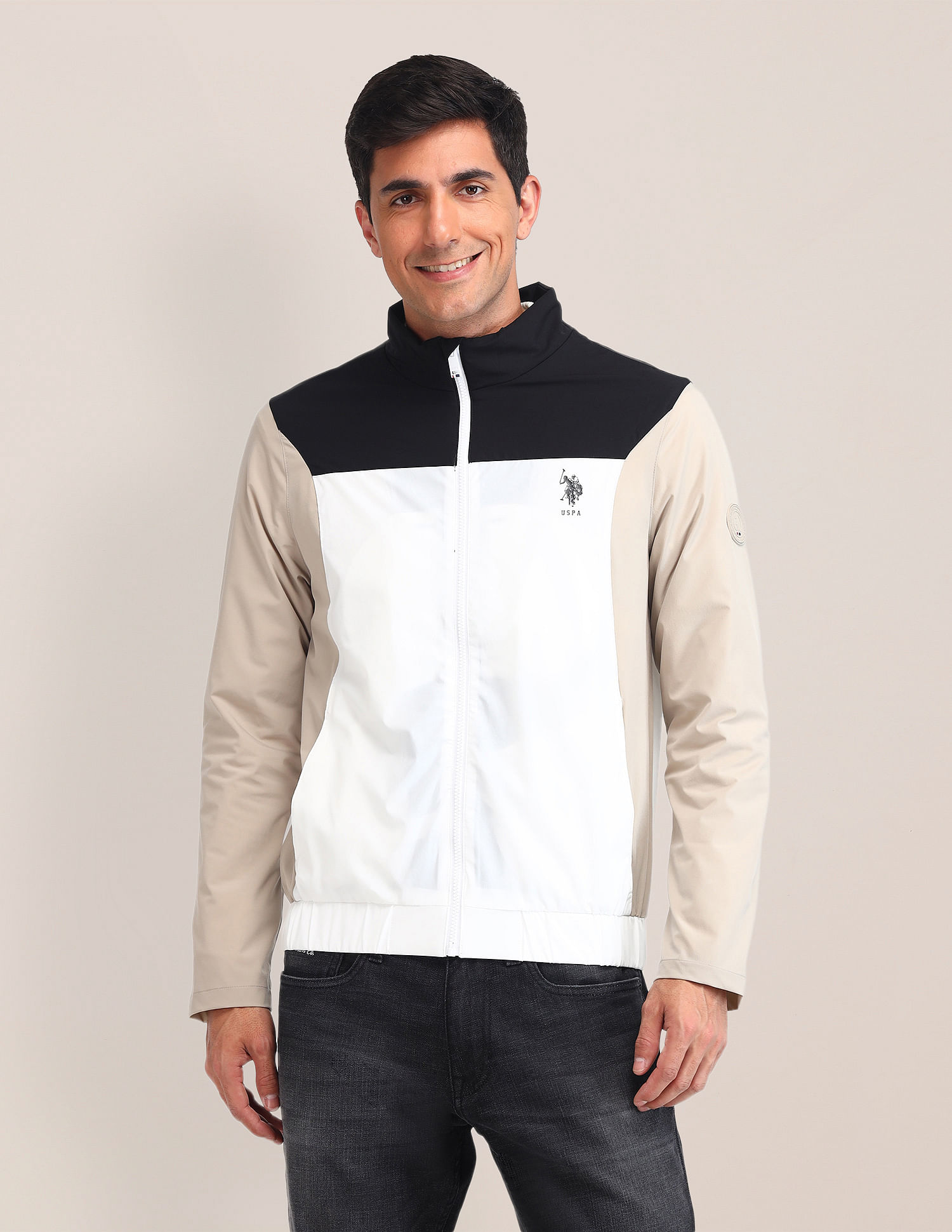 U.S. Polo Assn. Colour Blocked Regular Fit Jacket