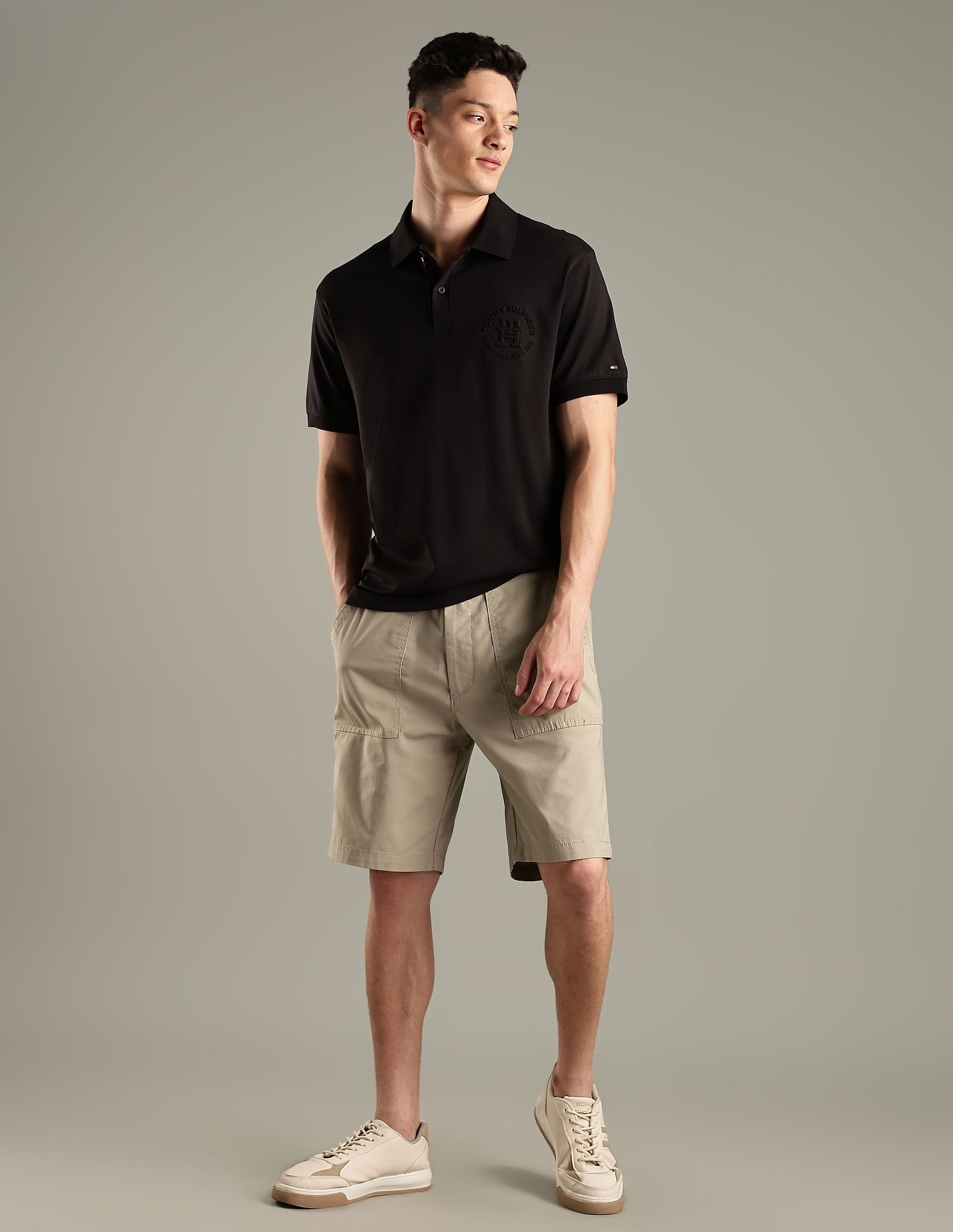 Tommy Hilfiger Solid Regular-Fit Cotton Polo Shirt
