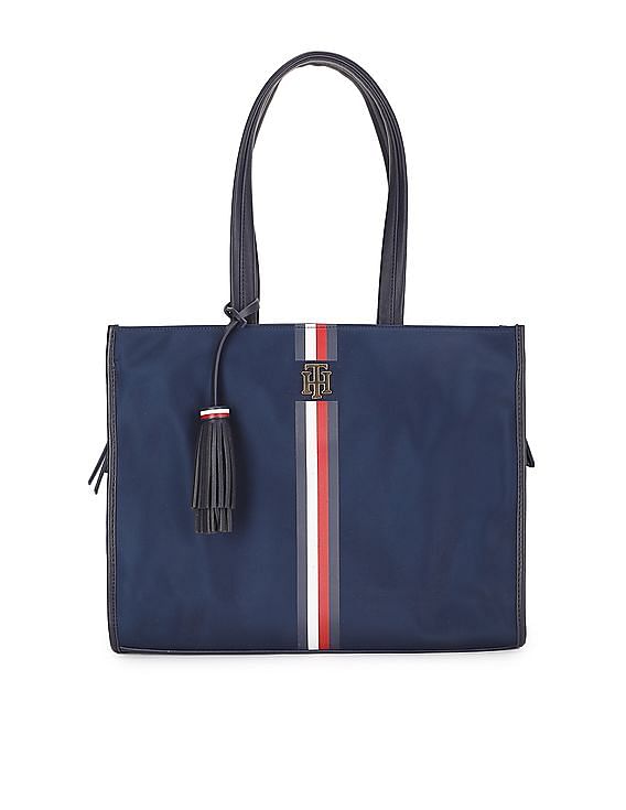 Buy Tommy Hilfiger Women Navy Brand Stripe Lucy Tote Bag