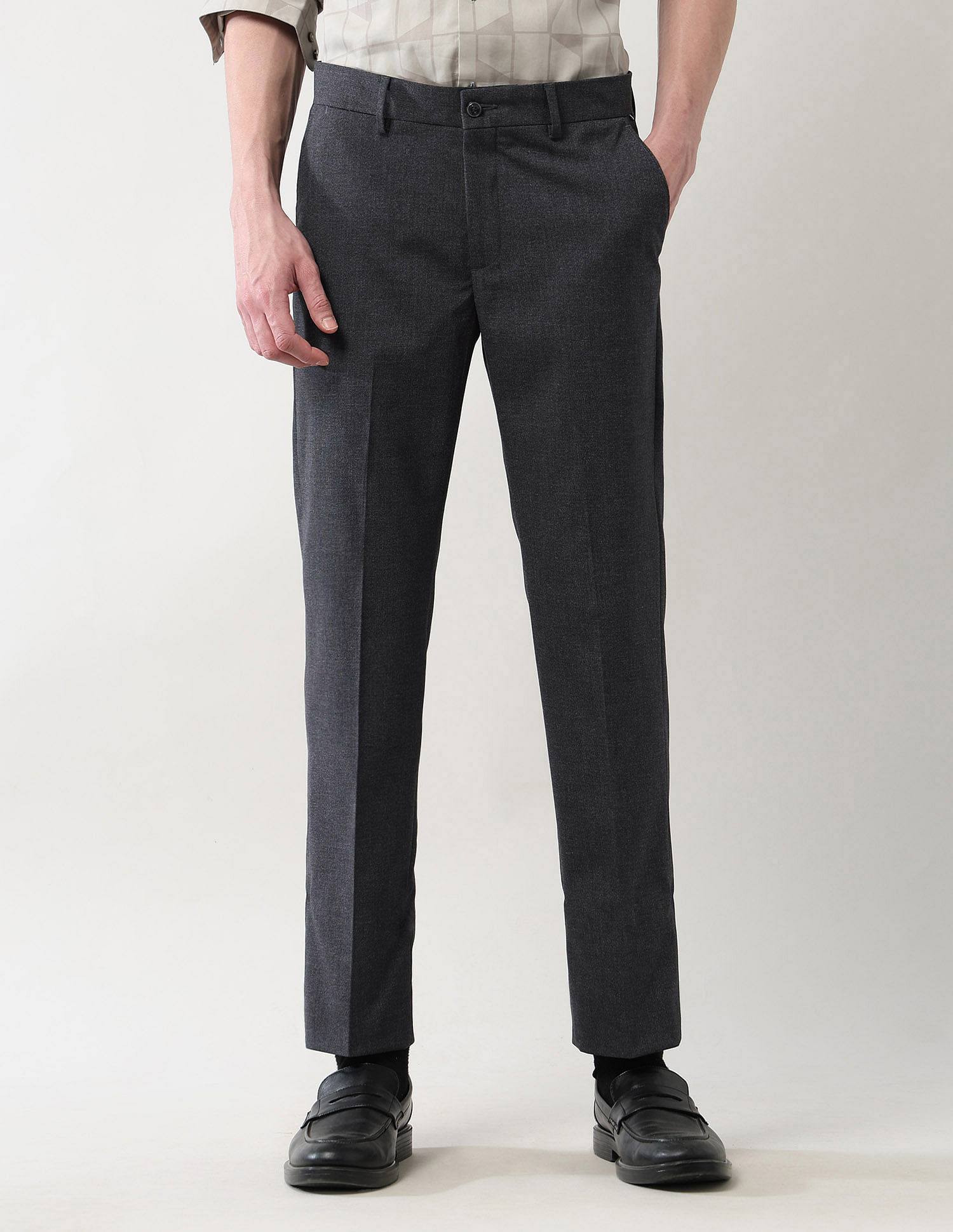 Arrow Newyork Mid Rise Regular Fit Autoflex Trousers