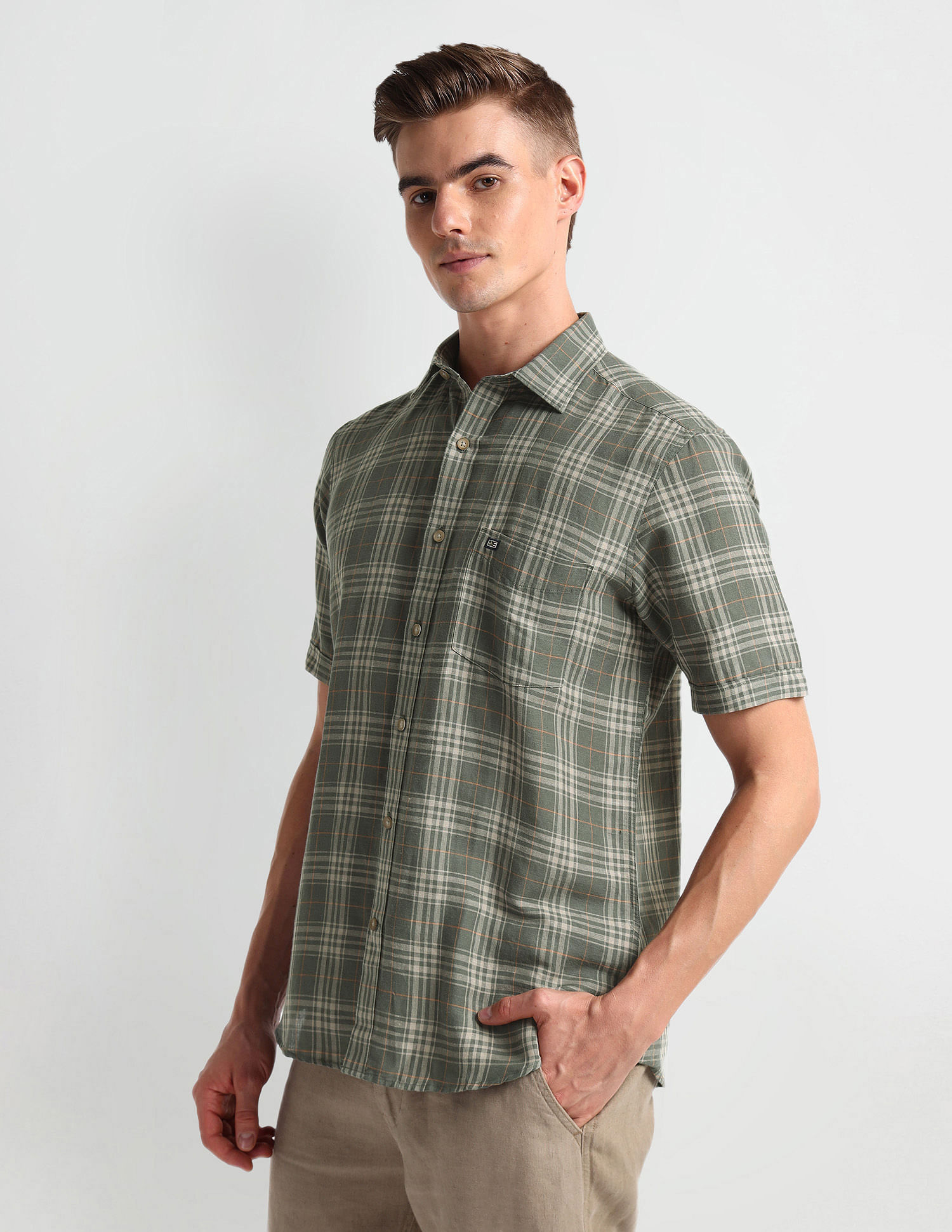 Arrow Sports Short Sleeve Tartan Check Shirt