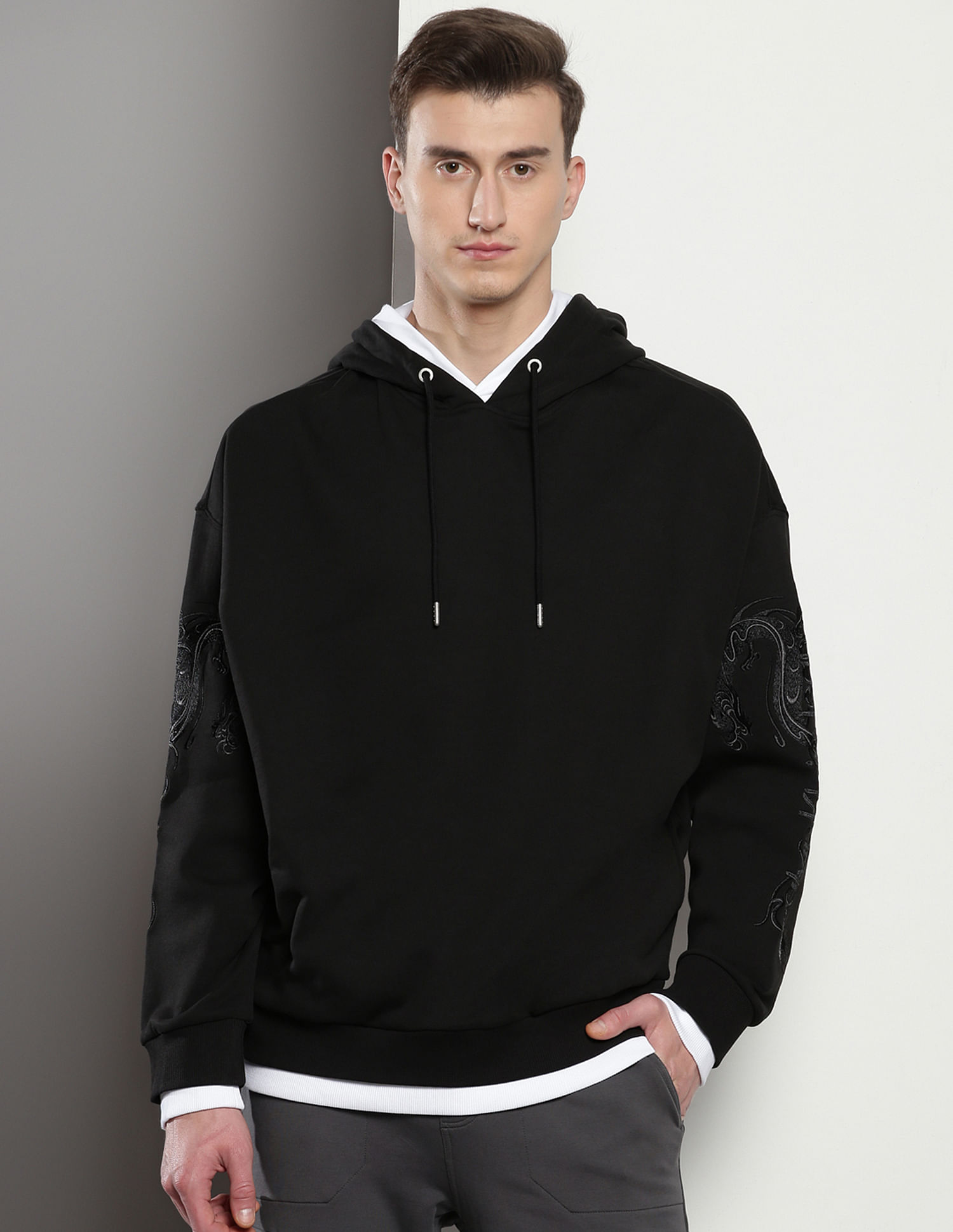Calvin Klein Embroidered Dragon Hooded Sweatshirt