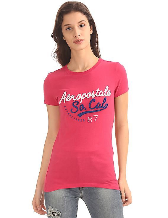 Aeropostale Womens Ribbed Ls Basic T-Shirt レディース - その他