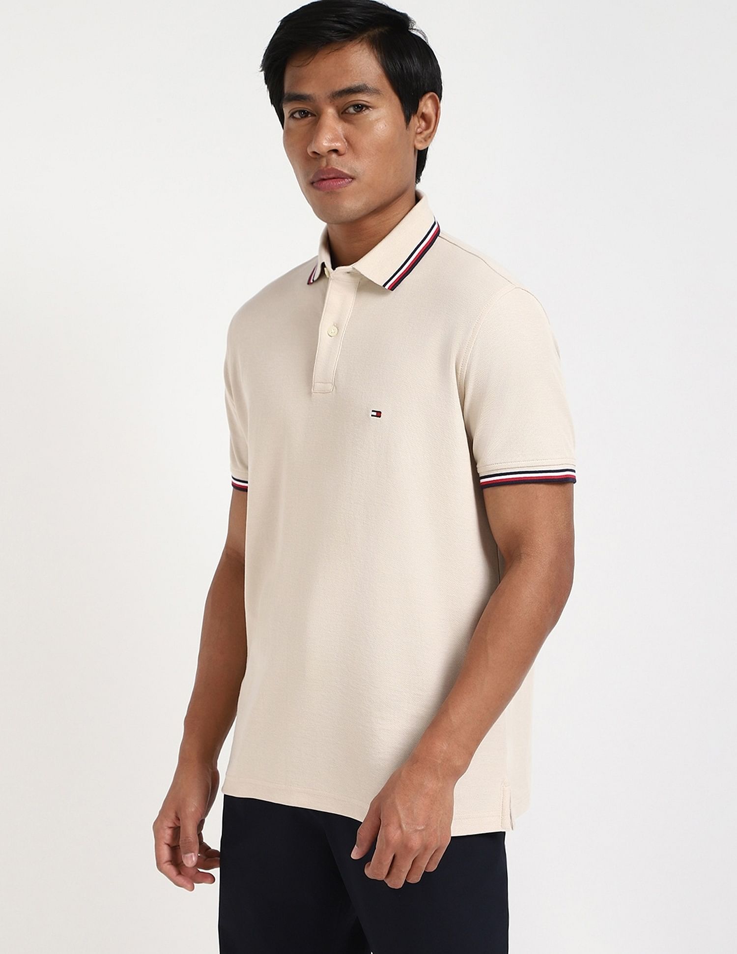 Tommy Hilfiger Solid Regular-Fit Cotton Polo Shirt