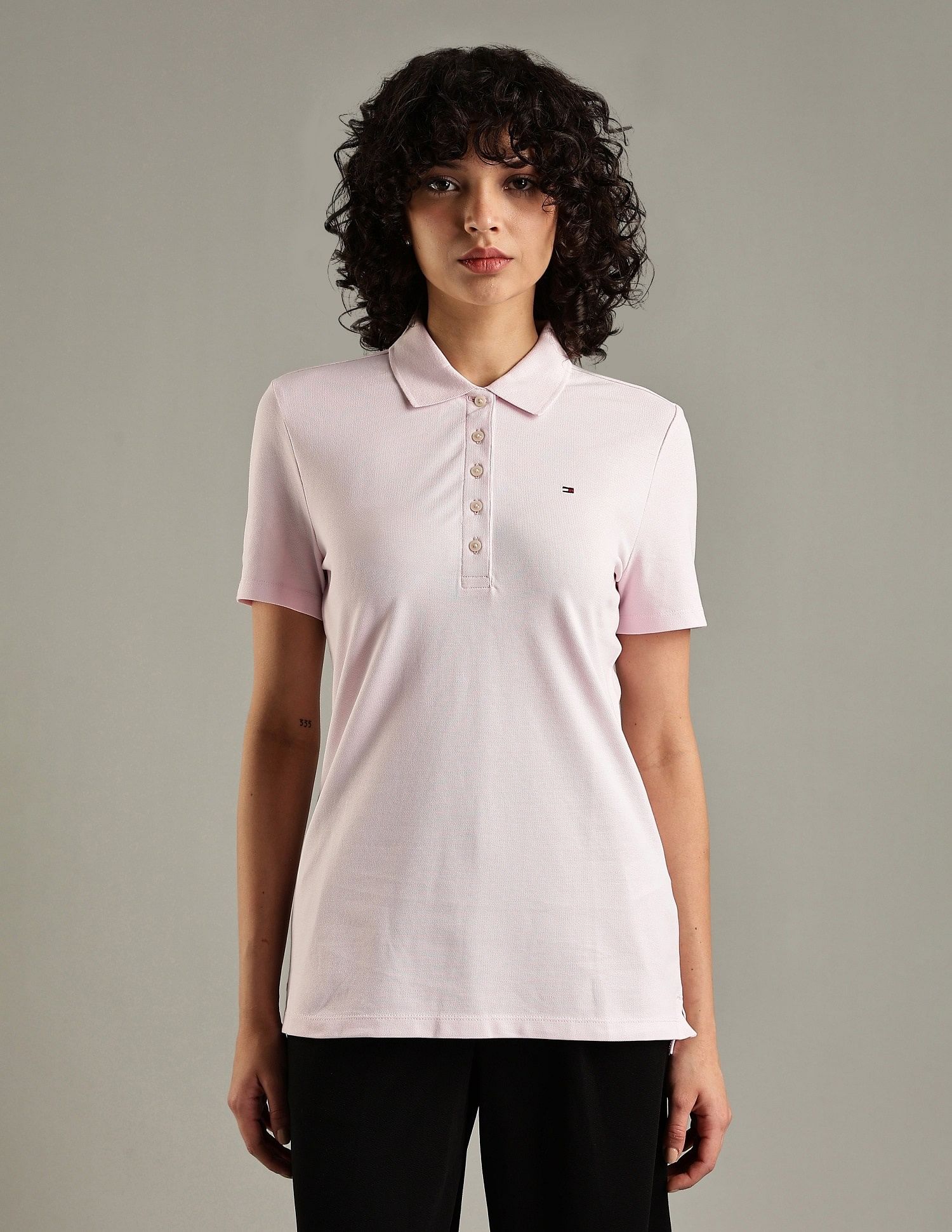 Tommy Hilfiger Solid Regular-Fit Cotton Polo Shirt