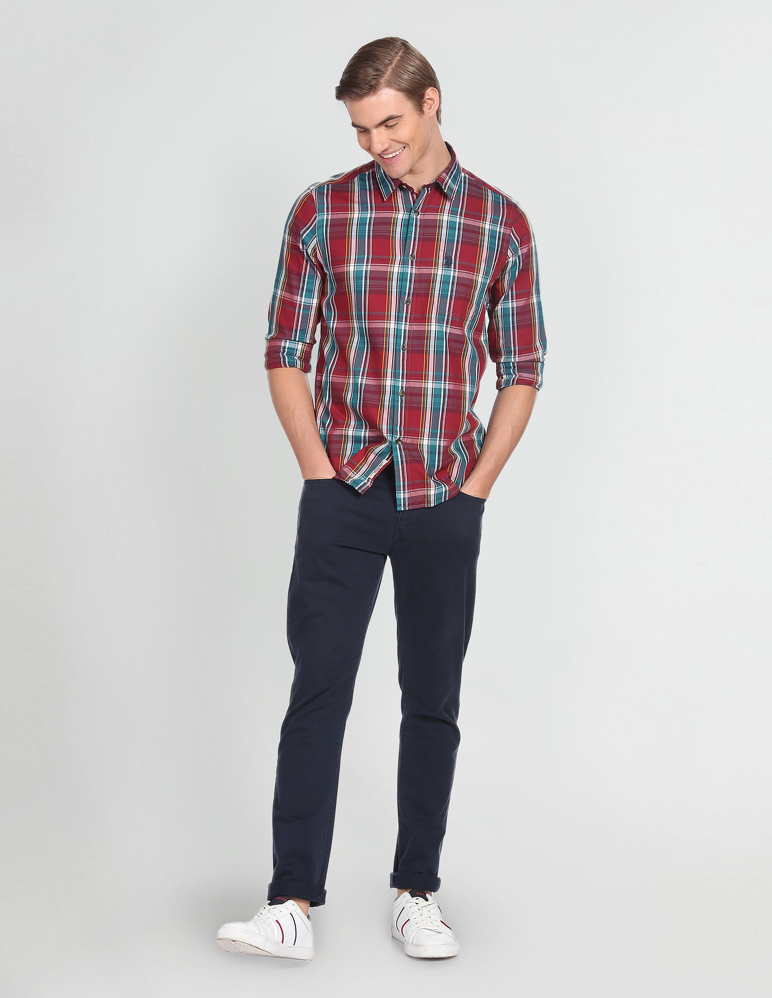 U.S. Polo Assn. Denim Co. Tartan Check Twill Slim Shirt