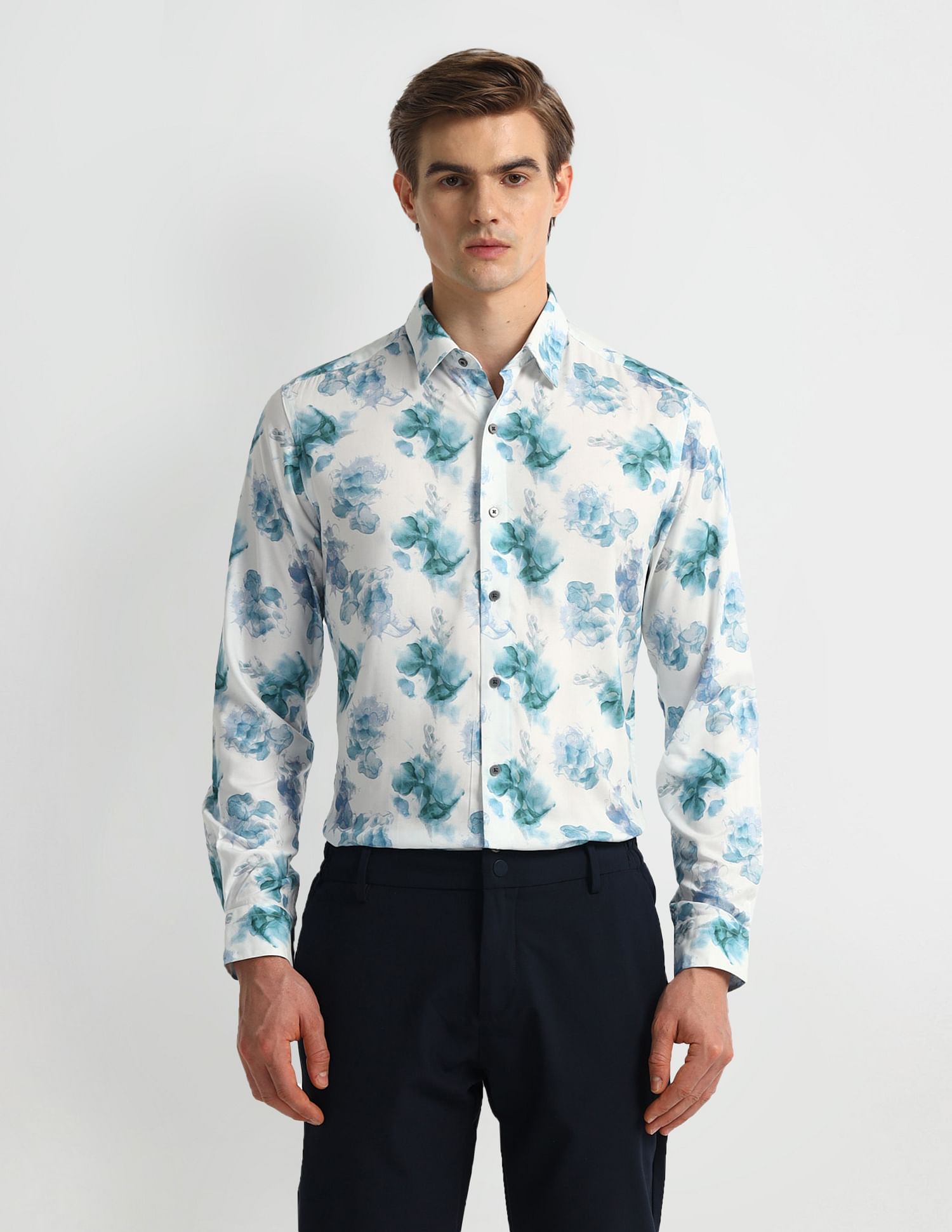 Arrow Newyork Manhattan Slim All-Over Printed Shirt