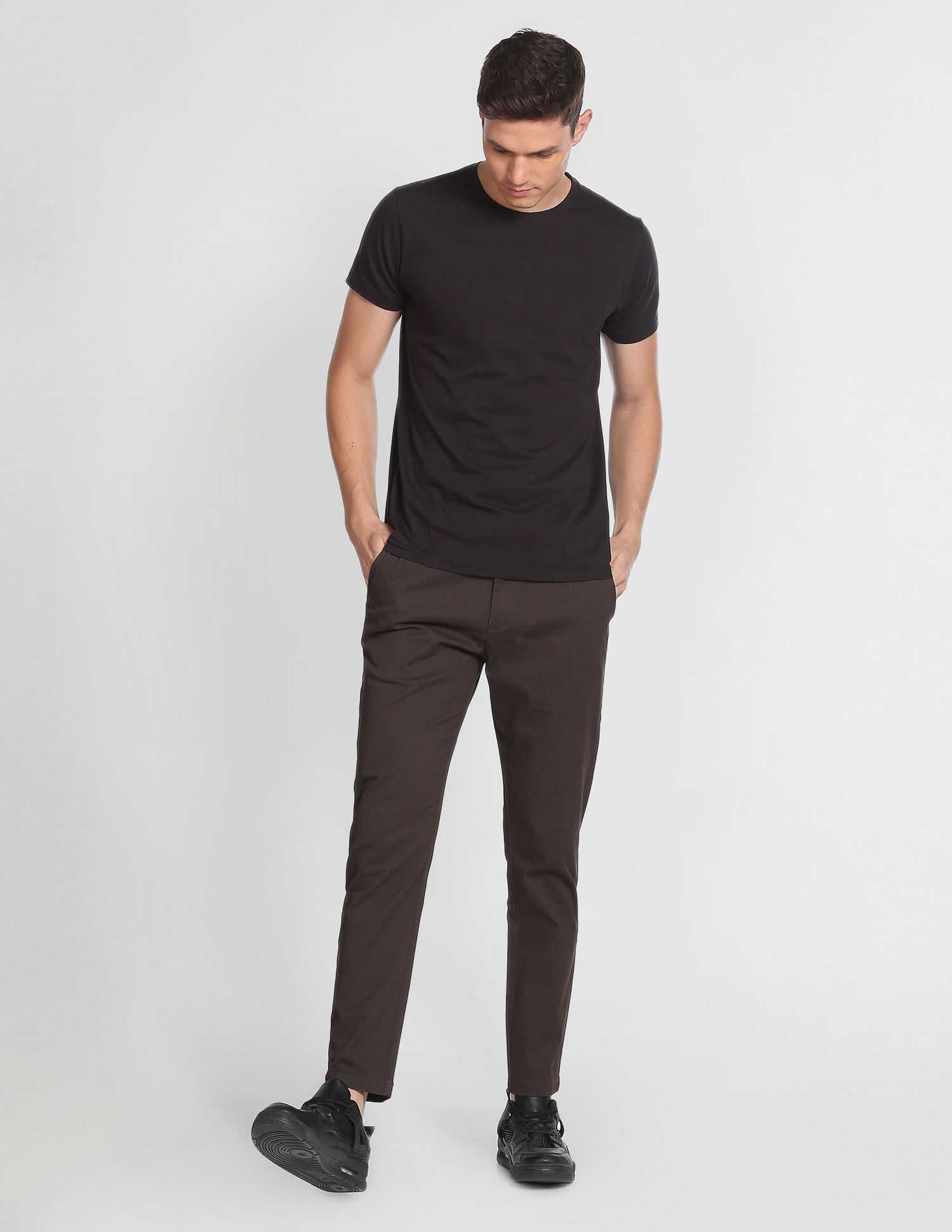 Flying Machine Twill Geometric Print Trousers