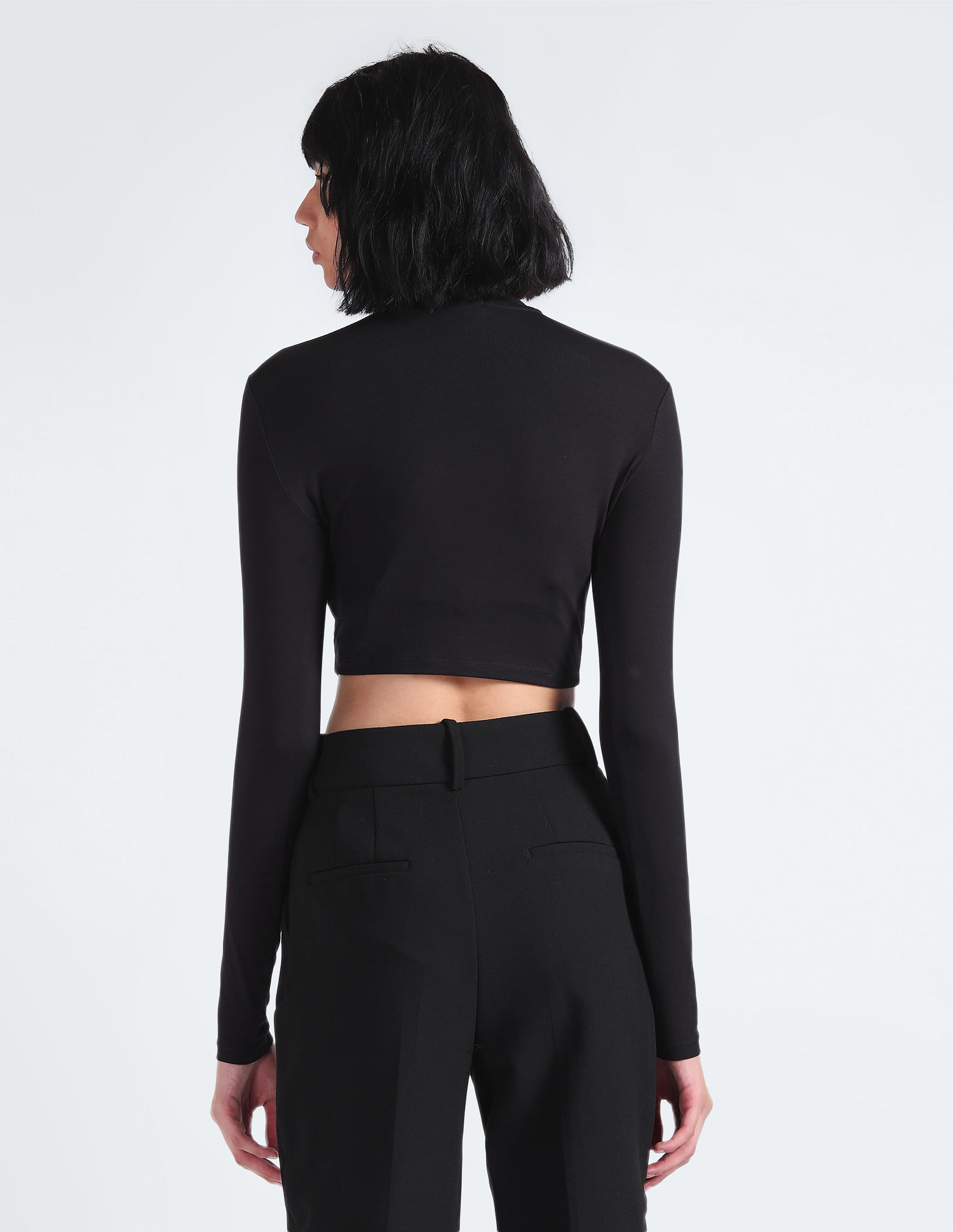 Tommy Hilfiger Cropped Mock Collar Top