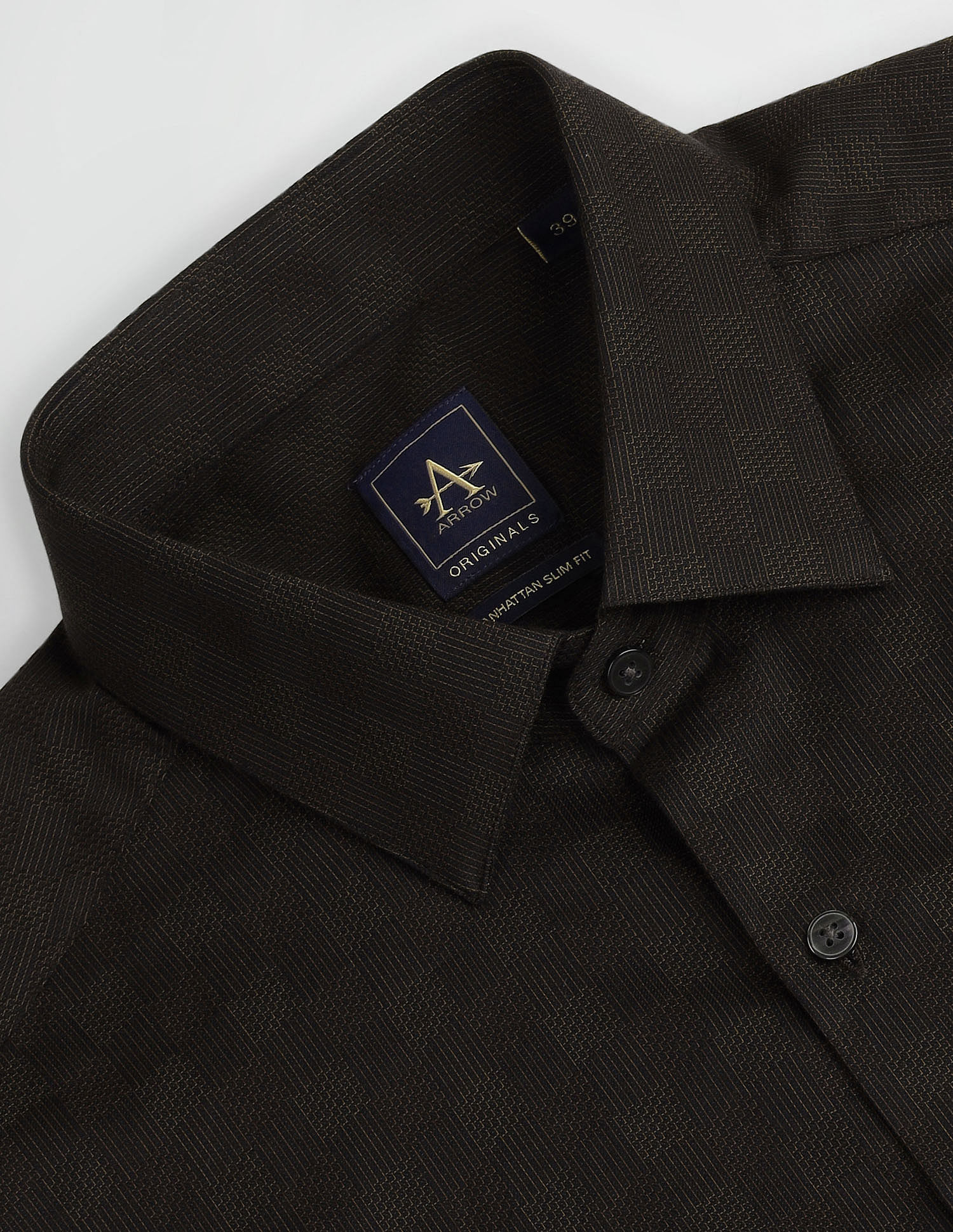 Arrow Patterned Check Dobby Shirt