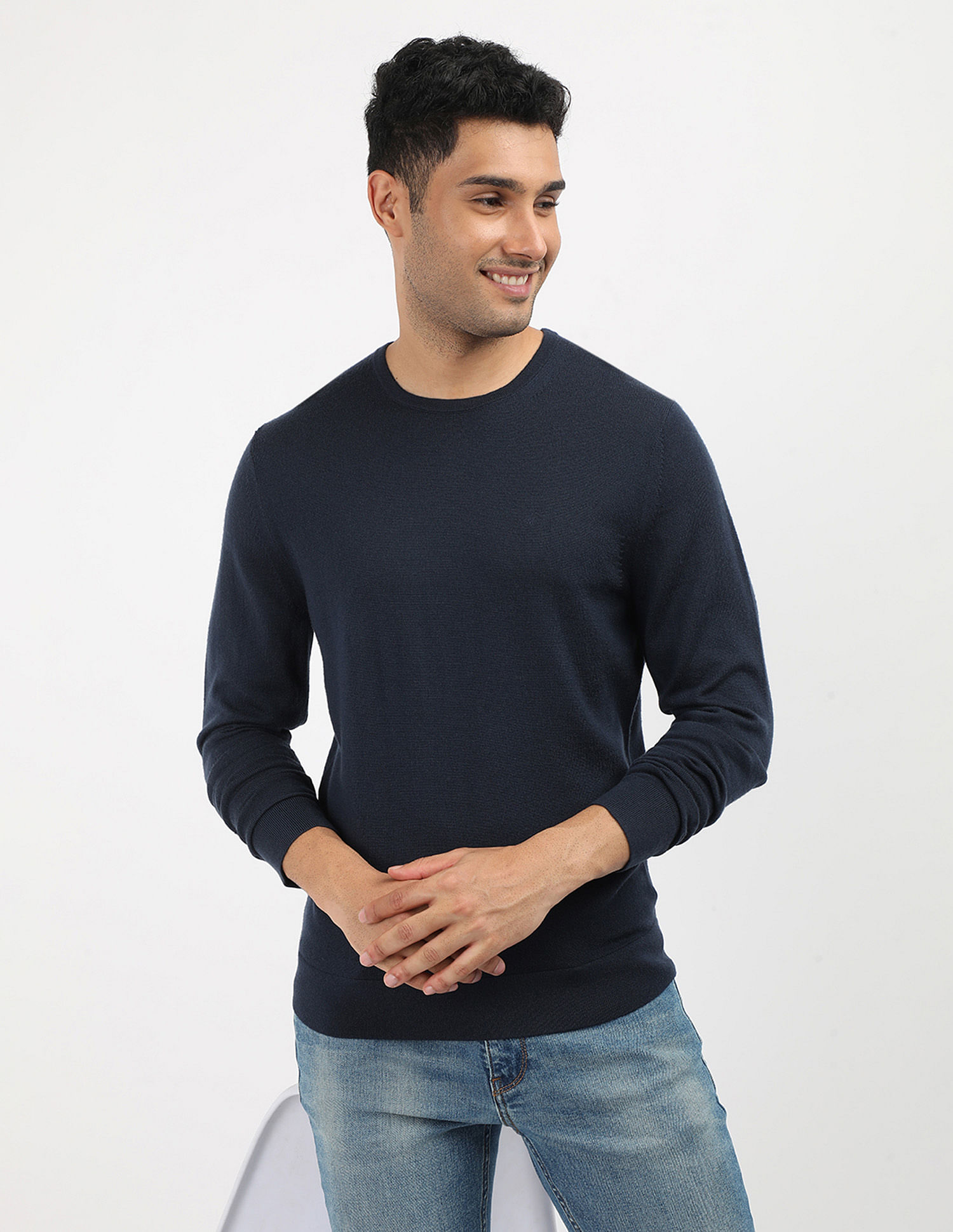 Calvin Klein Men's Merino Crew Neck online Sweater (Size Large)