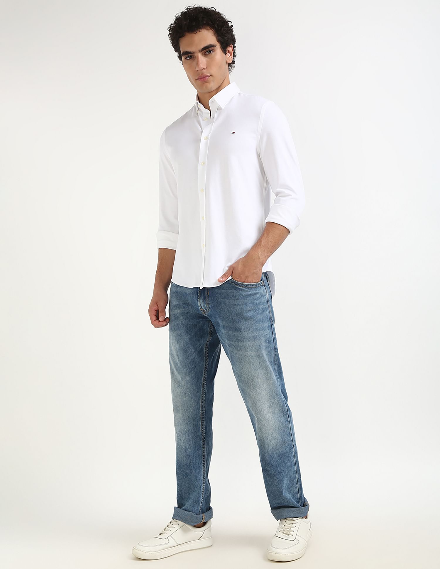 Tommy Hilfiger White Men's Shirt for Crisp Look