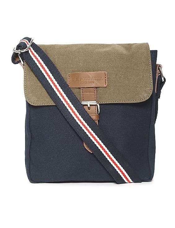 Buy Men Blue Colour Block Canvas Sling Bag online at NNNOW