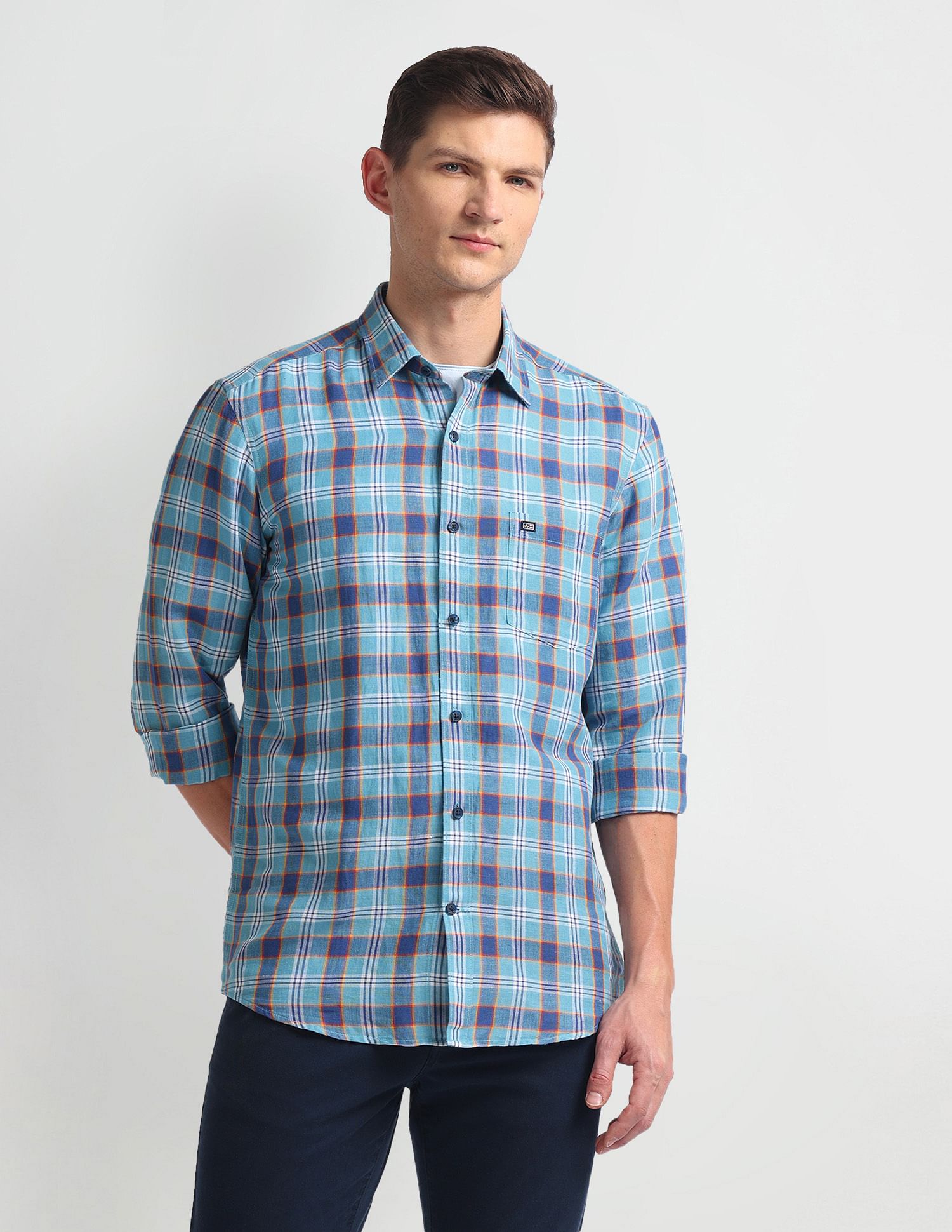 Arrow Sports Linen Blend Slim Fit Shirt
