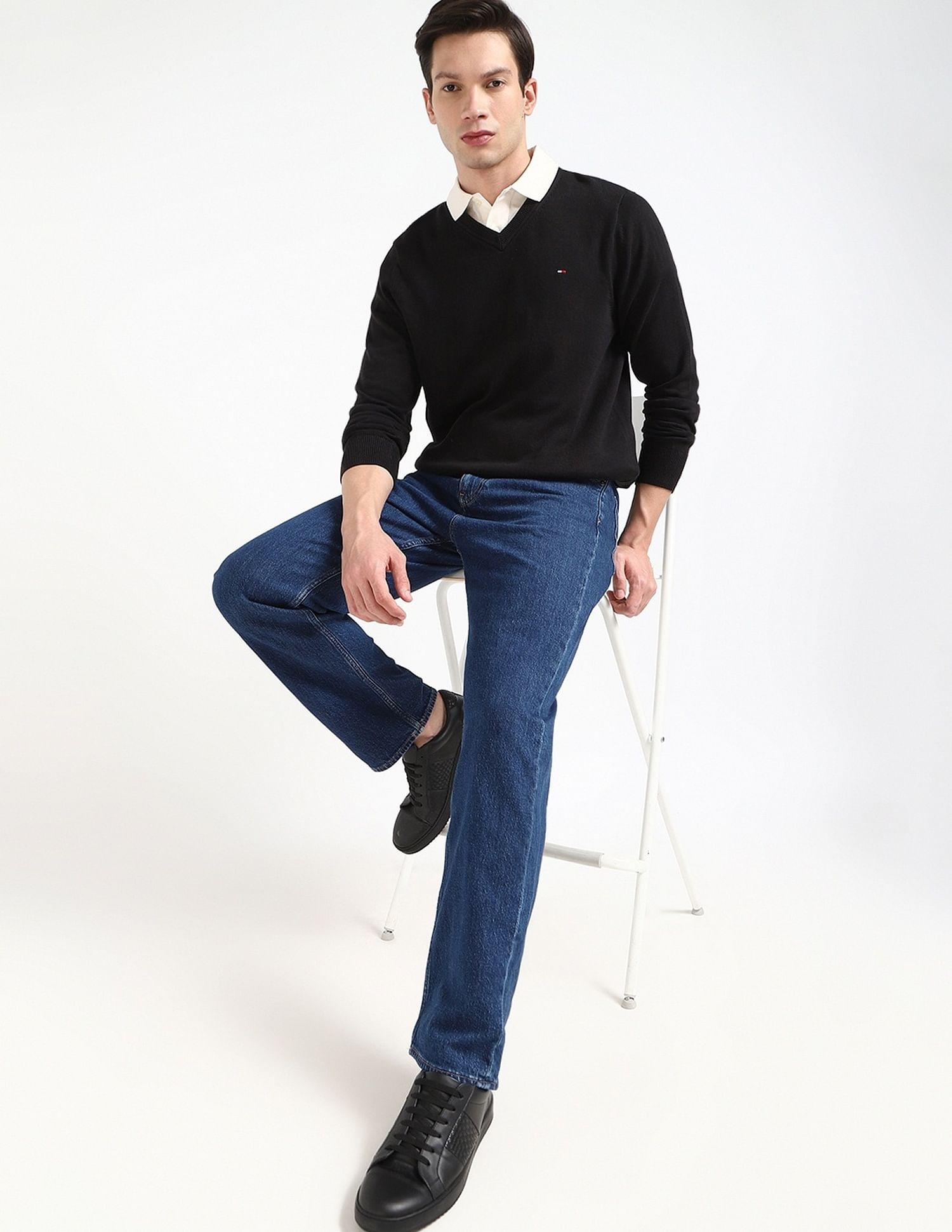 Tommy Hilfiger Solid Regular-Fit Cotton Sweater