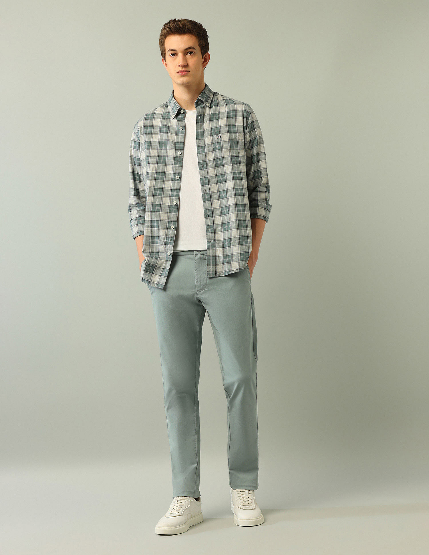 Arrow Sport Solid Mid Rise Trouser