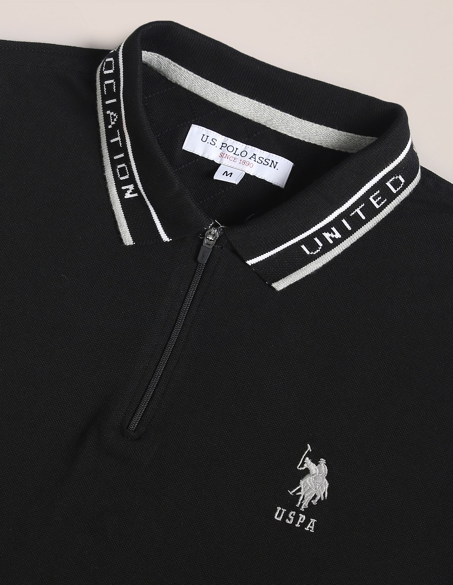 U.S. Polo Assn. Brand Collar Solid Polo Shirt