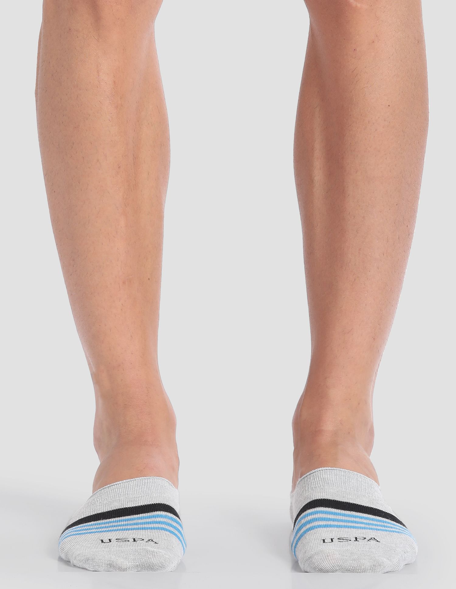 USPA Innerwear Silicone Grip No Show I646 Socks - Pack Of 3