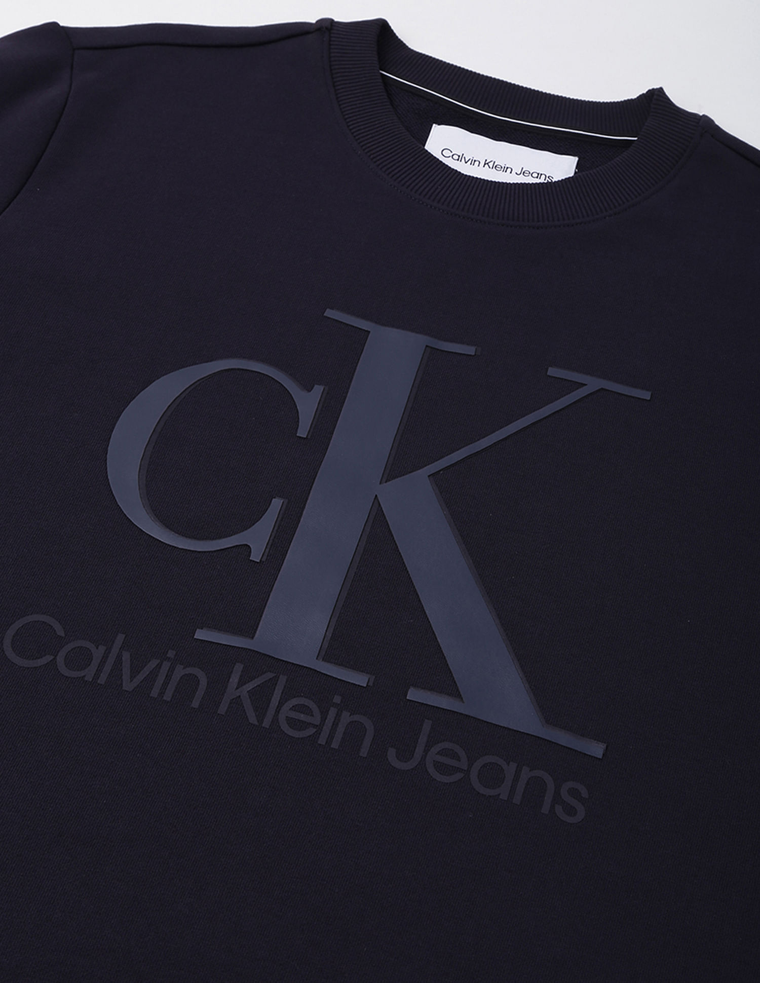 Calvin Klein Crew Neck Monogram Print Sweatshirt