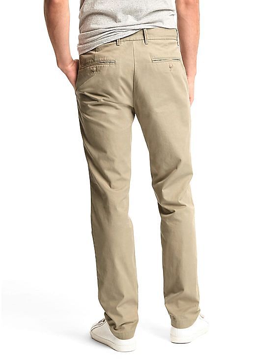 Gap mens khaki best sale trousers