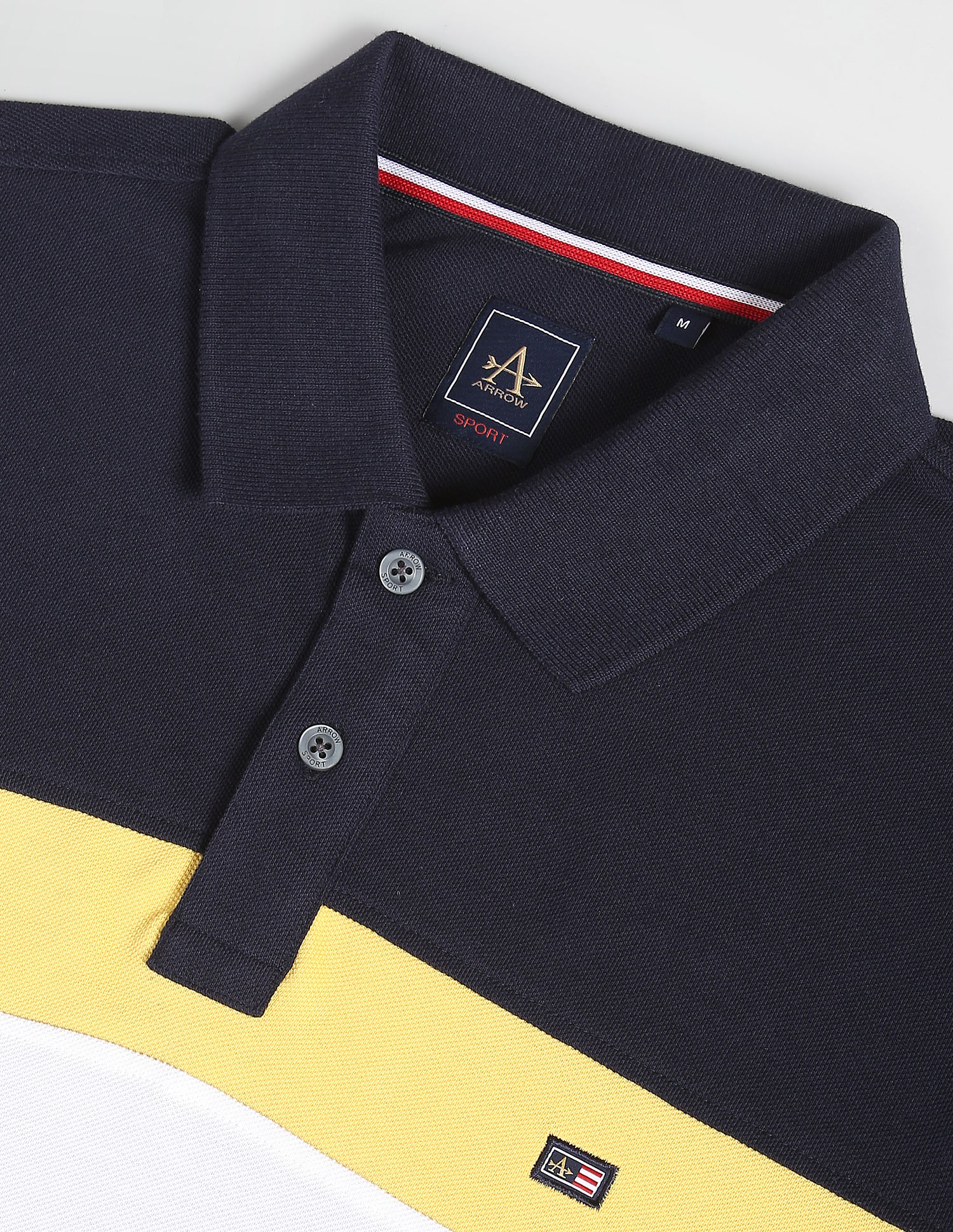 Arrow Sports Colour Block Cotton Polo Shirt